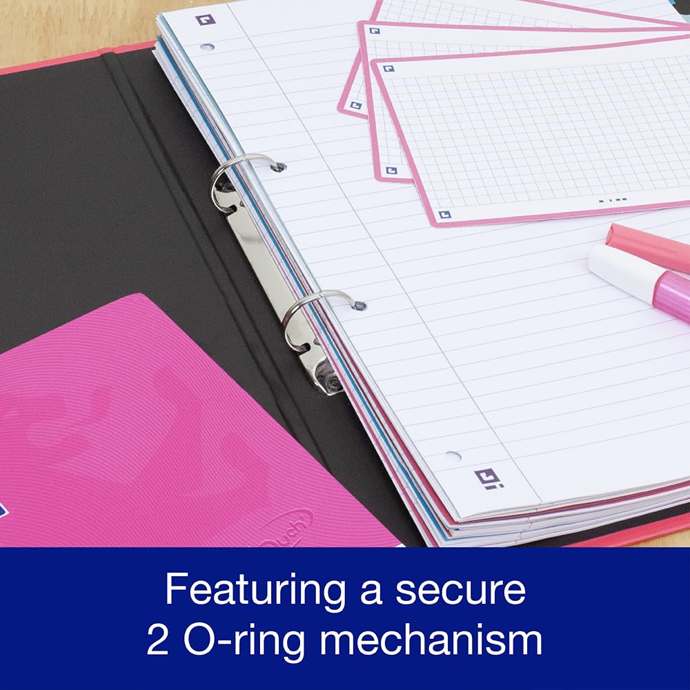 Oxford Premium A4 Ring Binder, Pink Single Folder, 25mm Capacity, Laminated Paper on Board 5