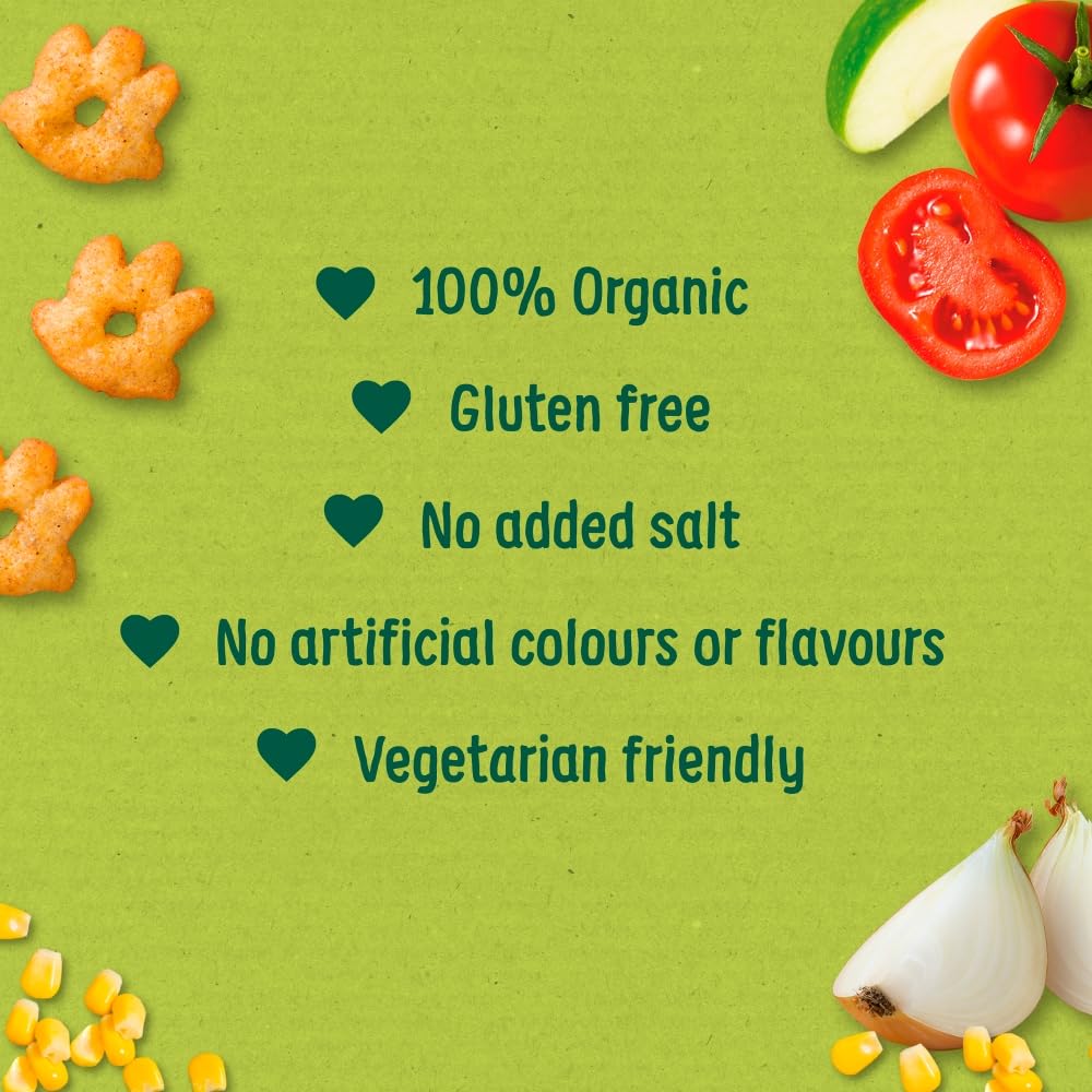 Organix BBQ Gruffalo Claws 12 Months+ Corn Puffs Snack, 4 x 15g Multipack