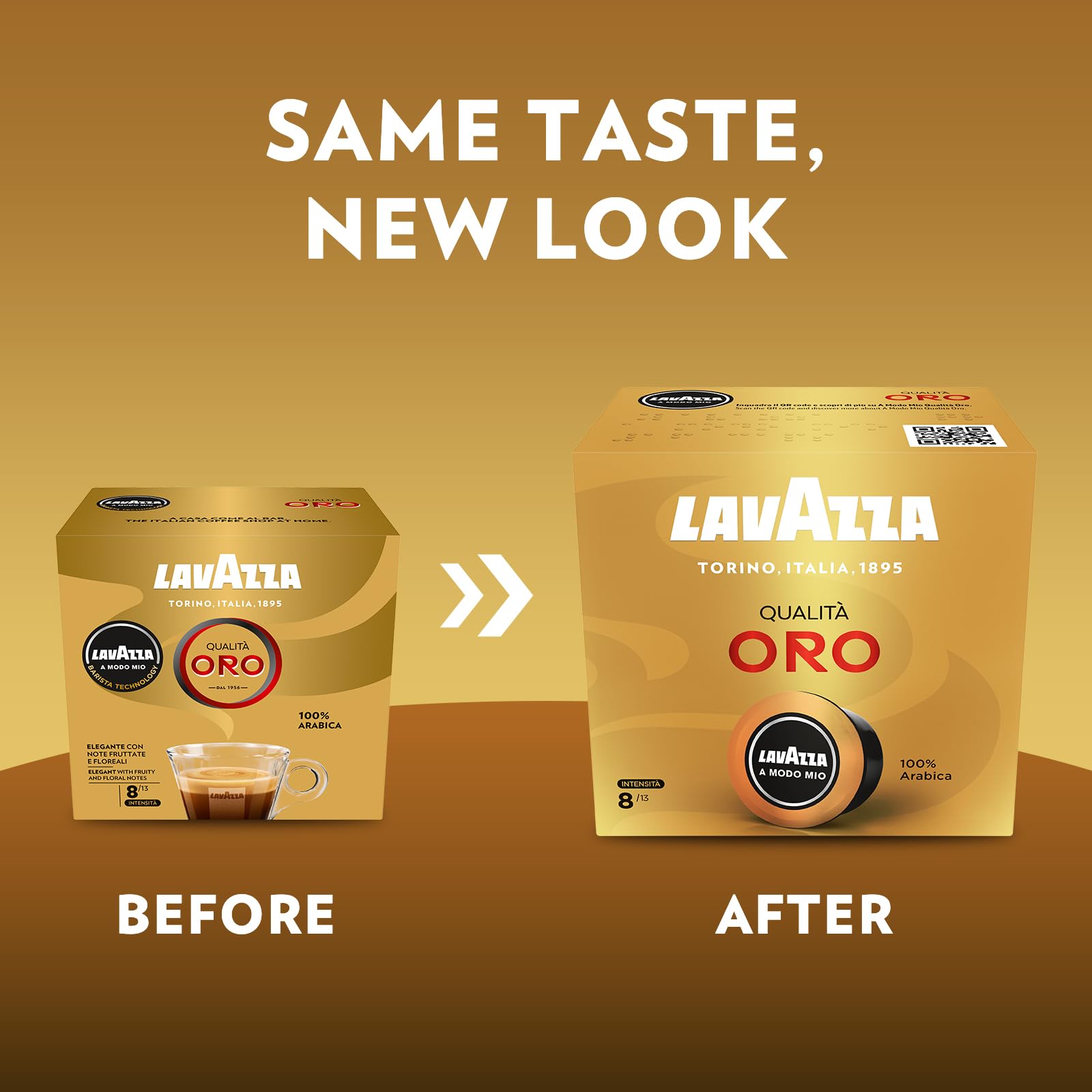 Lavazza A Modo Mio Qualità Oro Coffee Capsules - 36 Count | Medium Roast Intensity 8/13 | 100% Arabica
