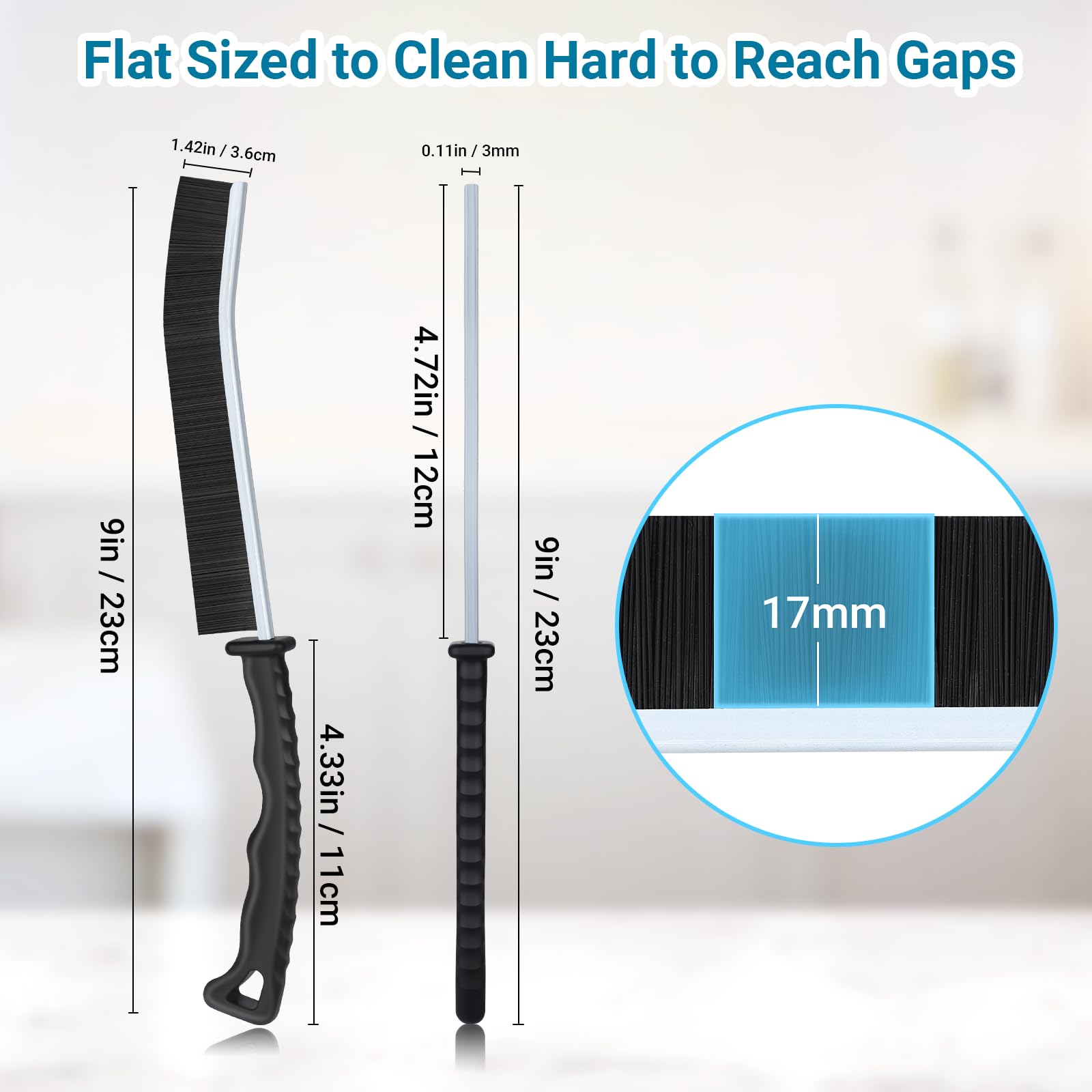 Alyvisun - 3 Pack Crevice Cleaning Brush for Hard-to-Reach Spaces