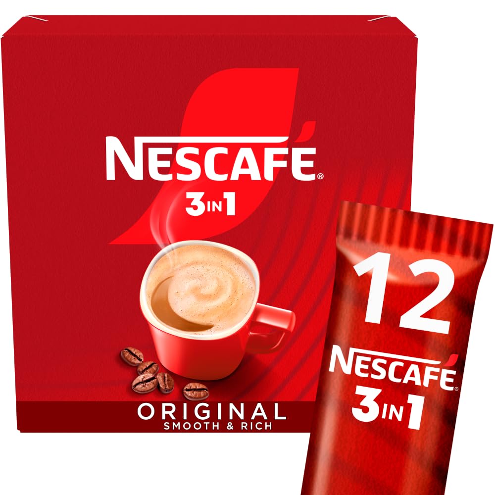 NESCAFÉ 3 IN 1 Original Instant Coffee (1 Pack of 12 Sachets)