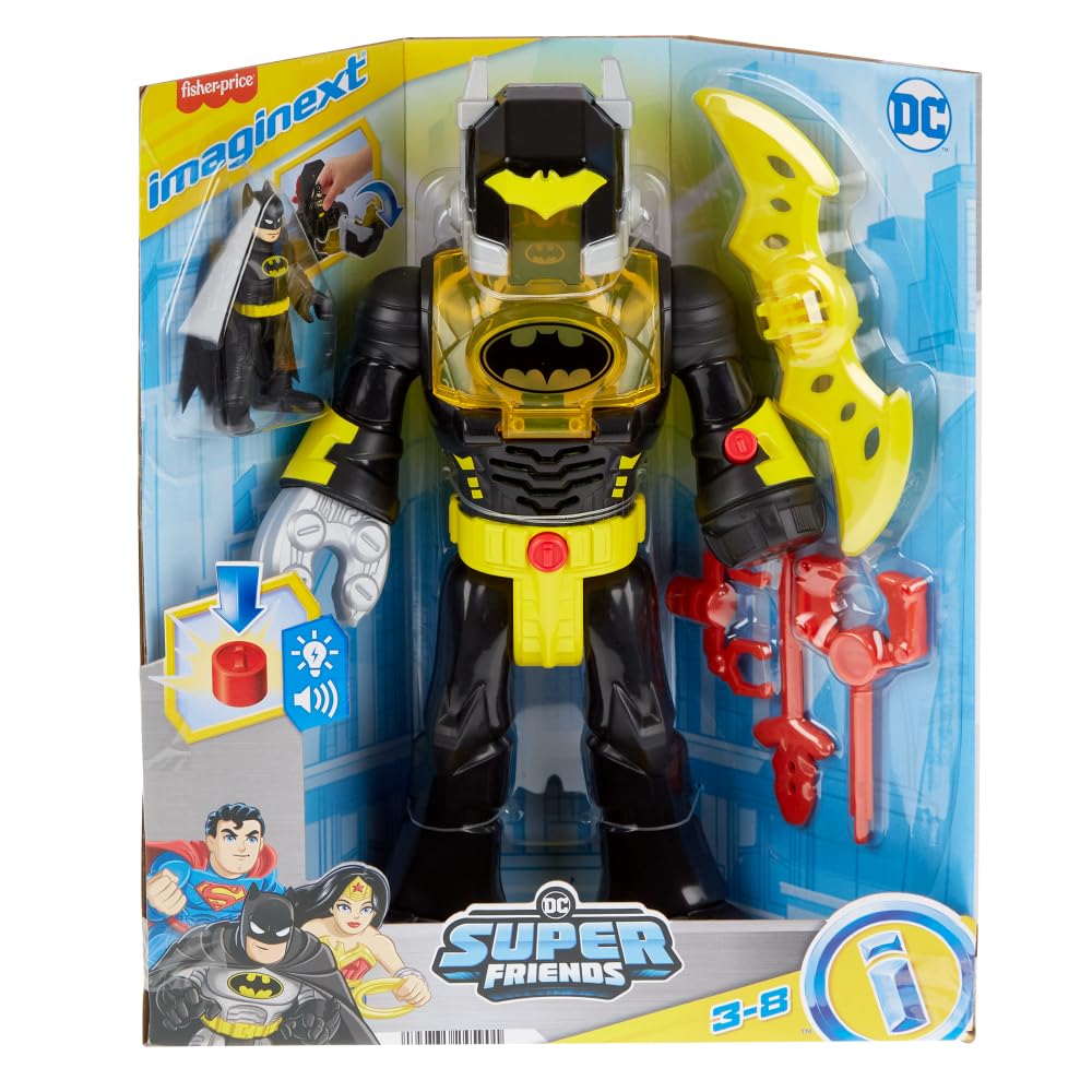 Fisher-Price Imaginext DC Super Friends Batman Insider & Exo Suit Robot with Lights & Sounds | Ages 3+ 6