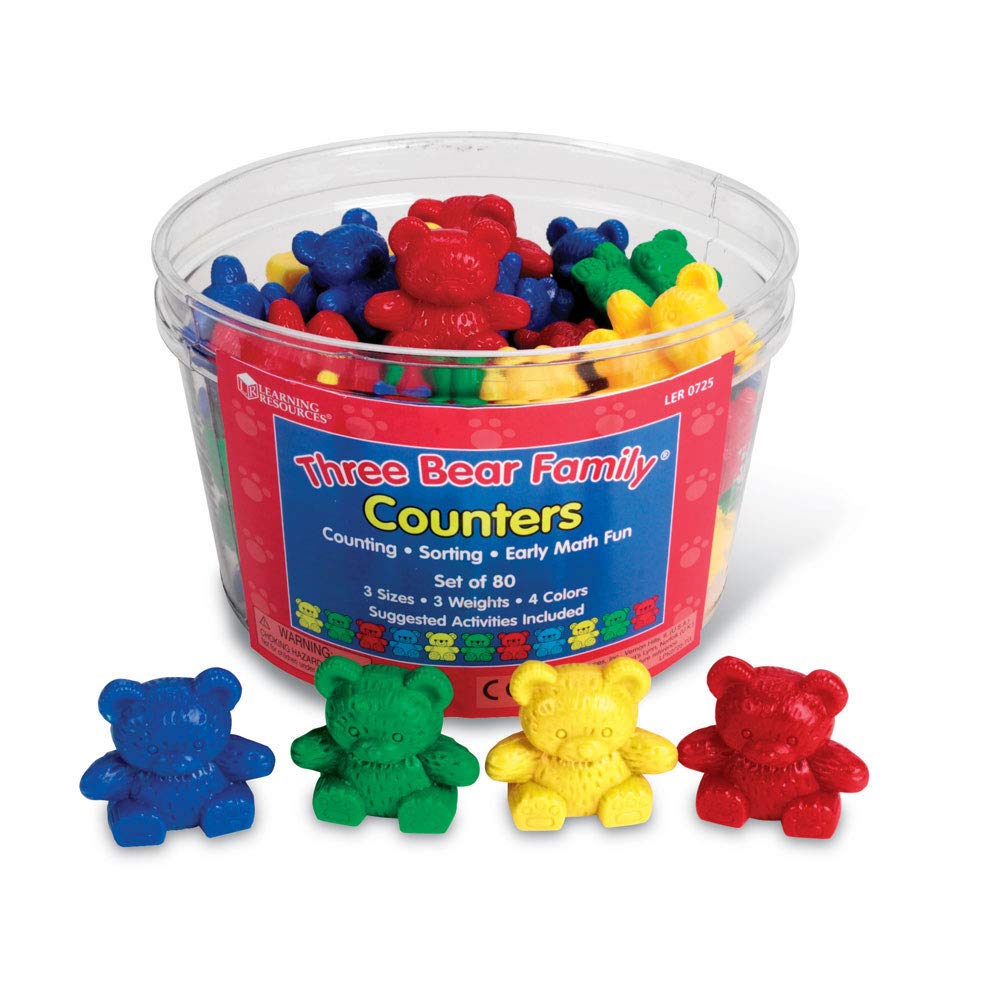 Learning Resources Three Bear Family Counters - 80-Piece Maths Set for Counting, Sorting & Weighing