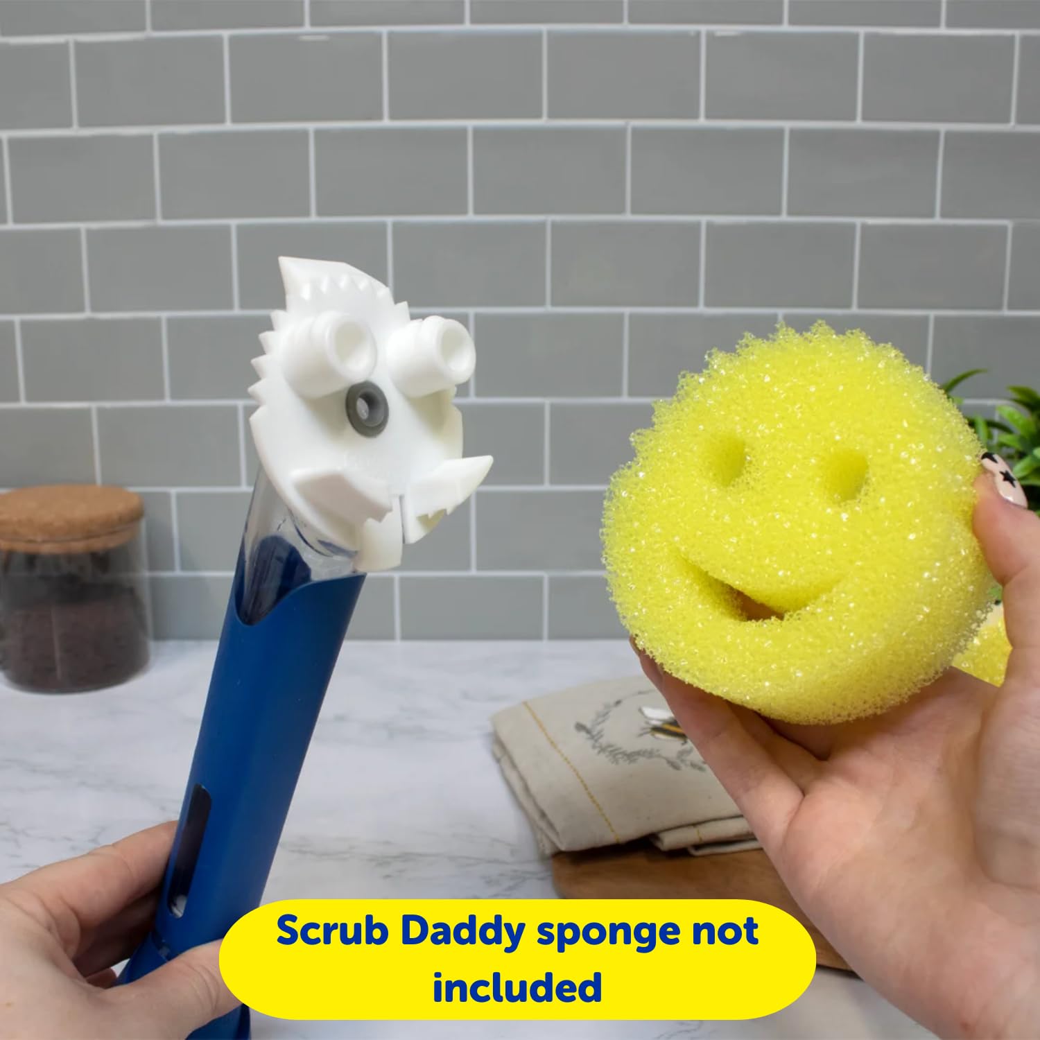 Scrub Daddy Dish Daddy Wand & Connector Head - Soap Dispensing Dish Brush with Replaceable Heads 3