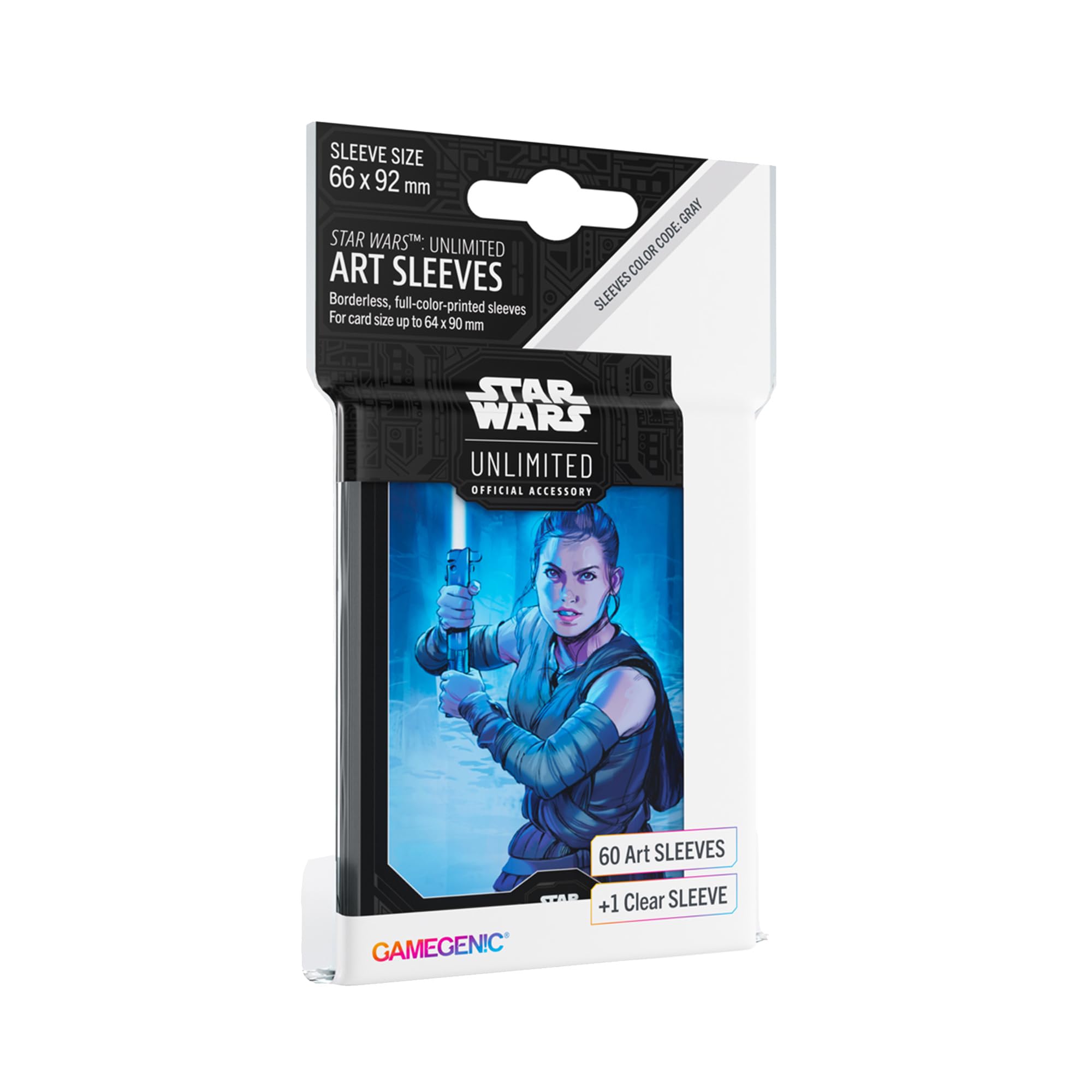Gamegenic Star Wars Unlimited Rey Art Sleeves - Pack of 60 + 1 Clear Sleeve for TCG LCG Games