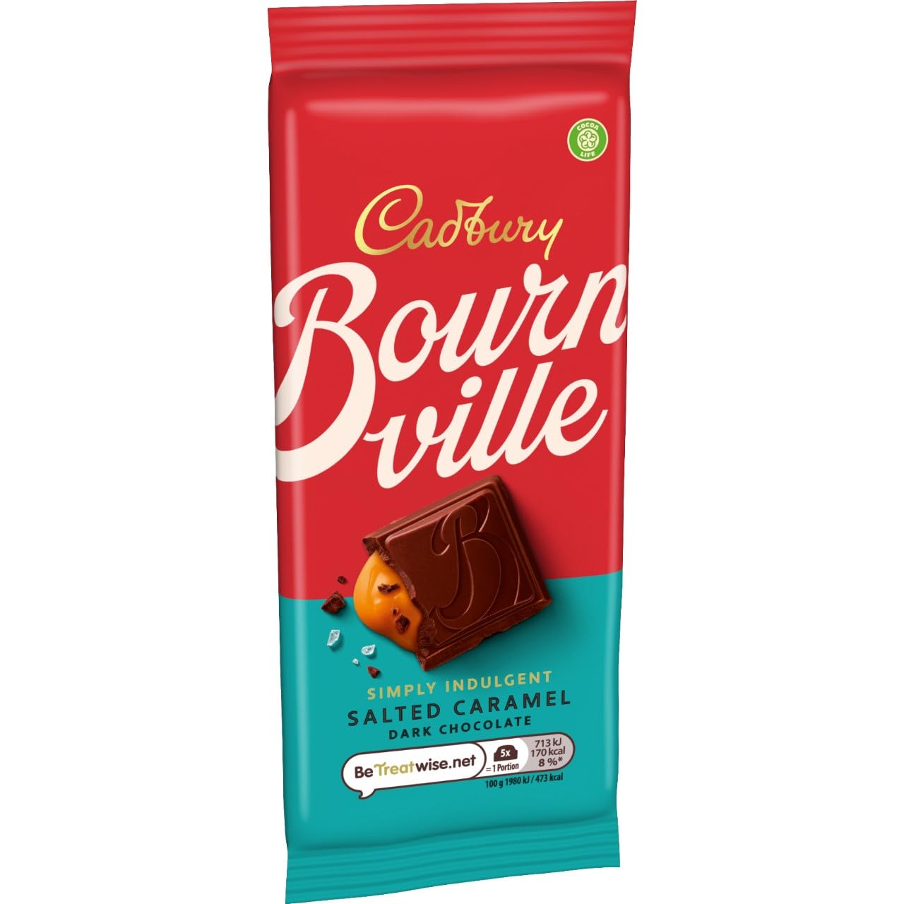 Cadbury Bournville Simply Indulgent Salted Caramel Dark Chocolate Bar, 100g 4