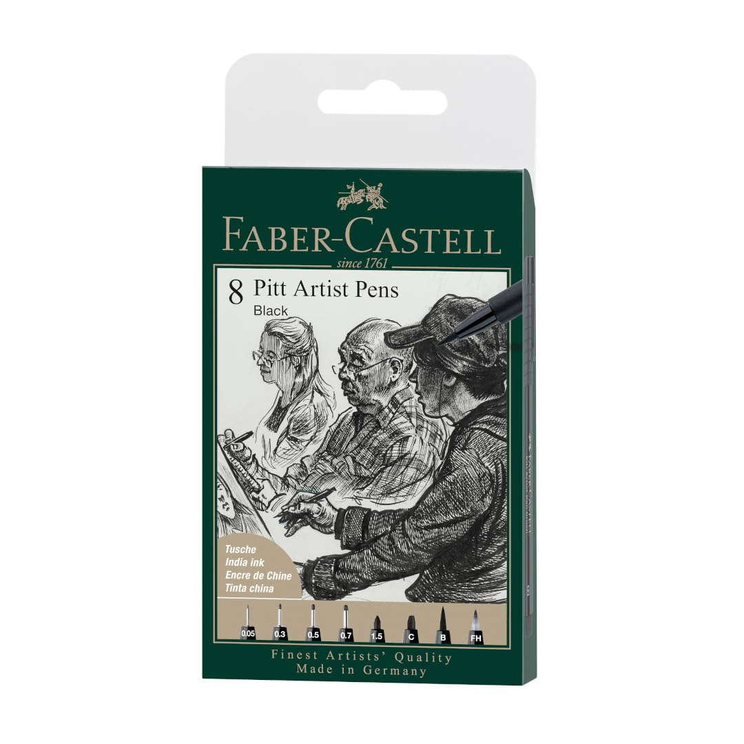 Faber-Castell Pitt Artist Pen - Waterproof Indian Ink, Brush Tip, 0.7mm Line | Black