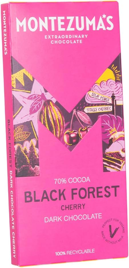Montezuma's - Black Forest 70% Cocoa Dark Chocolate with Cherry 90g Bar 4