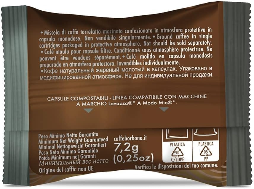 Caffè Borbone Don Carlo Black Coffee Blend - 50 Capsules for Lavazza A Modo Mio Machines 6