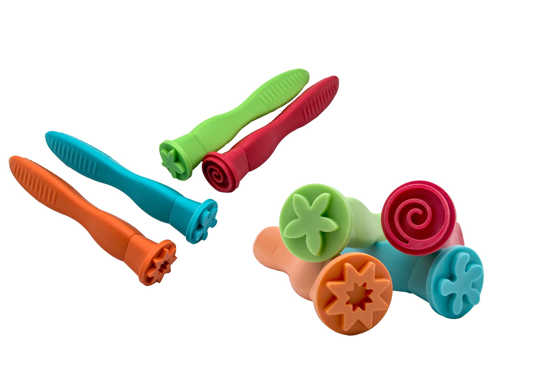 Craftplay Soft Grip Pattern Stampers - Pack of 4 | Washable Rubber Stamps for Kids