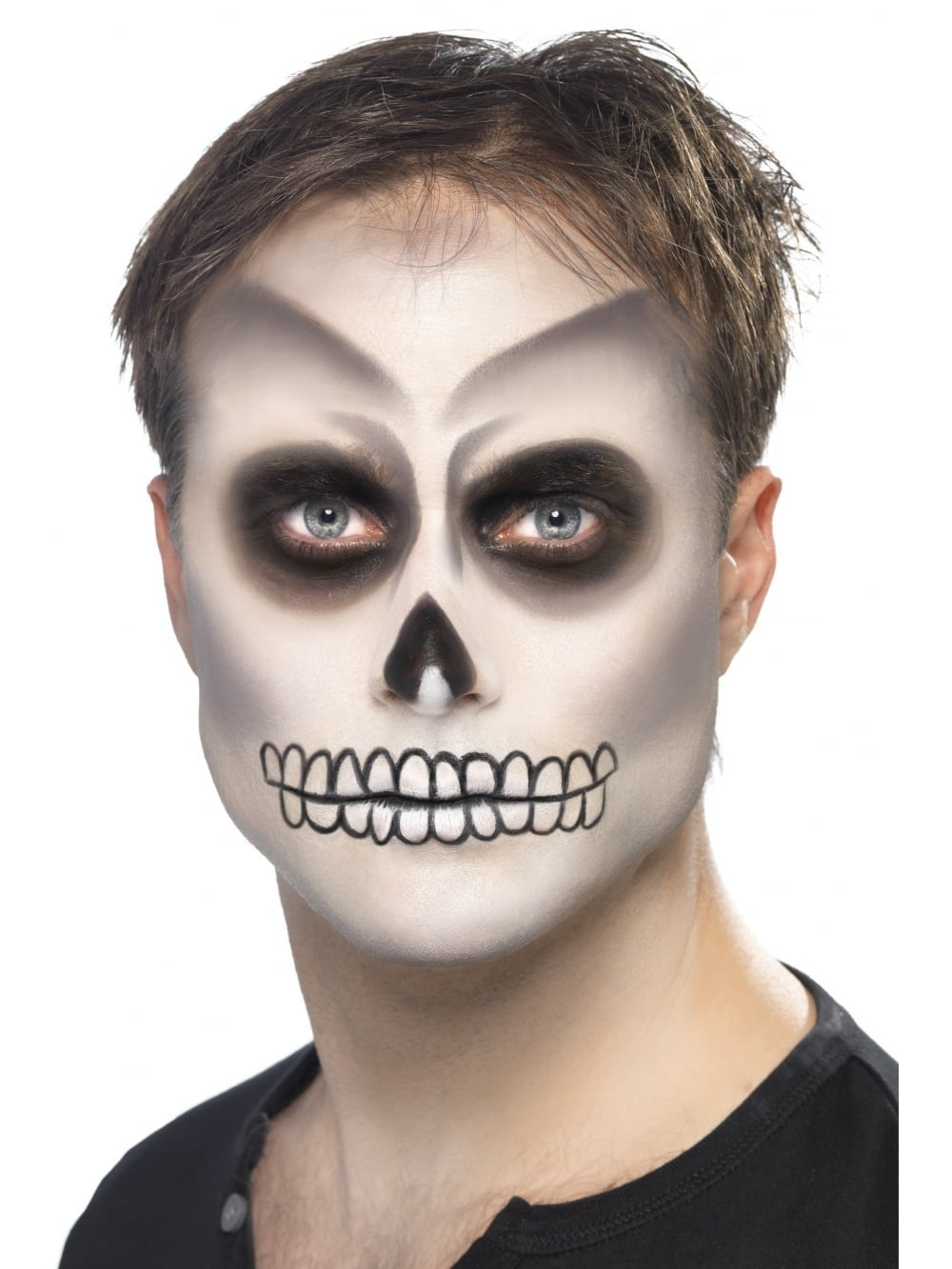 Smiffys Skeleton FX Kit with Black & White Face Paint, Crayon & Sponge 10