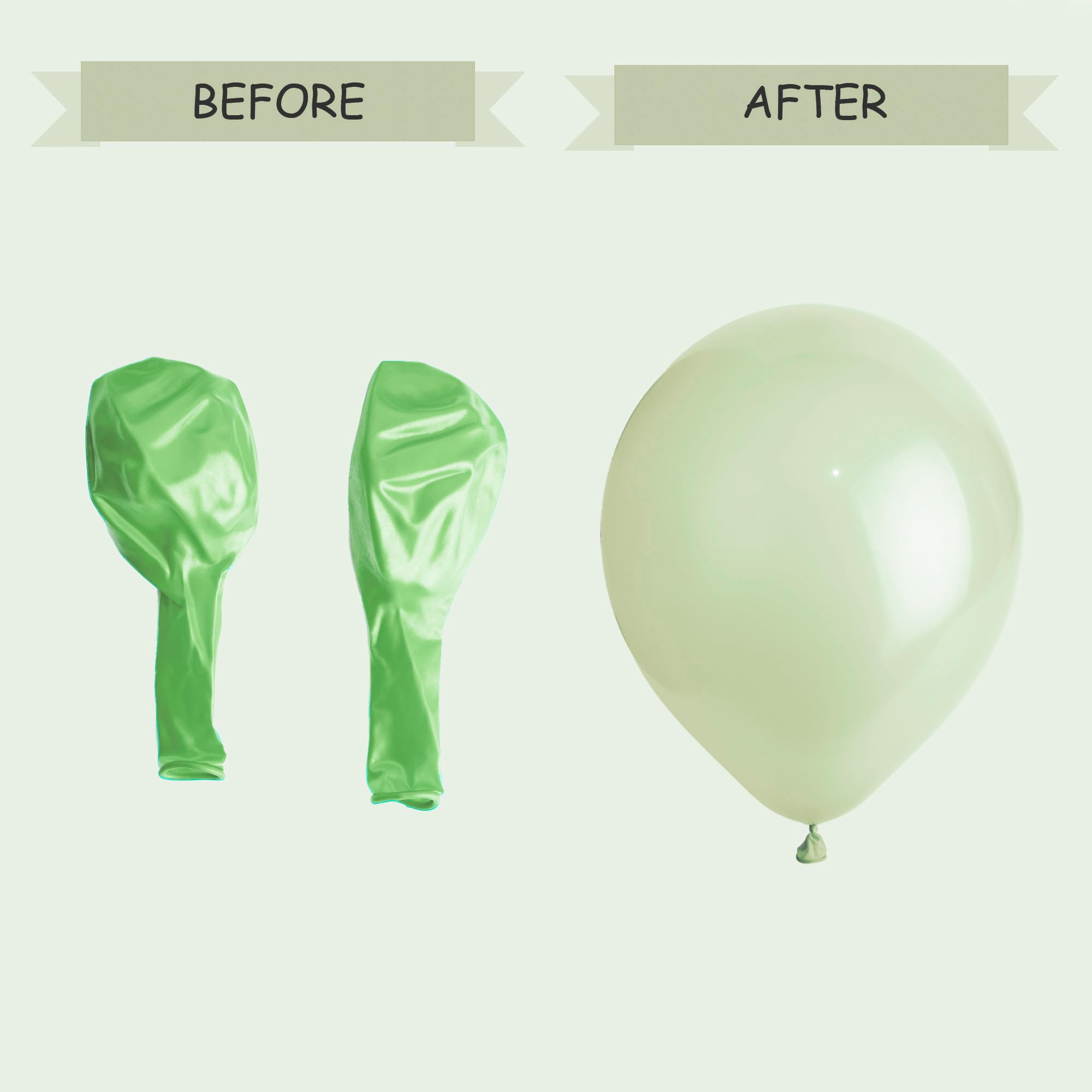 SHATCHI Metallic Light Green 12-Inch Latex Balloons - 10 Pack Party Decorations 4