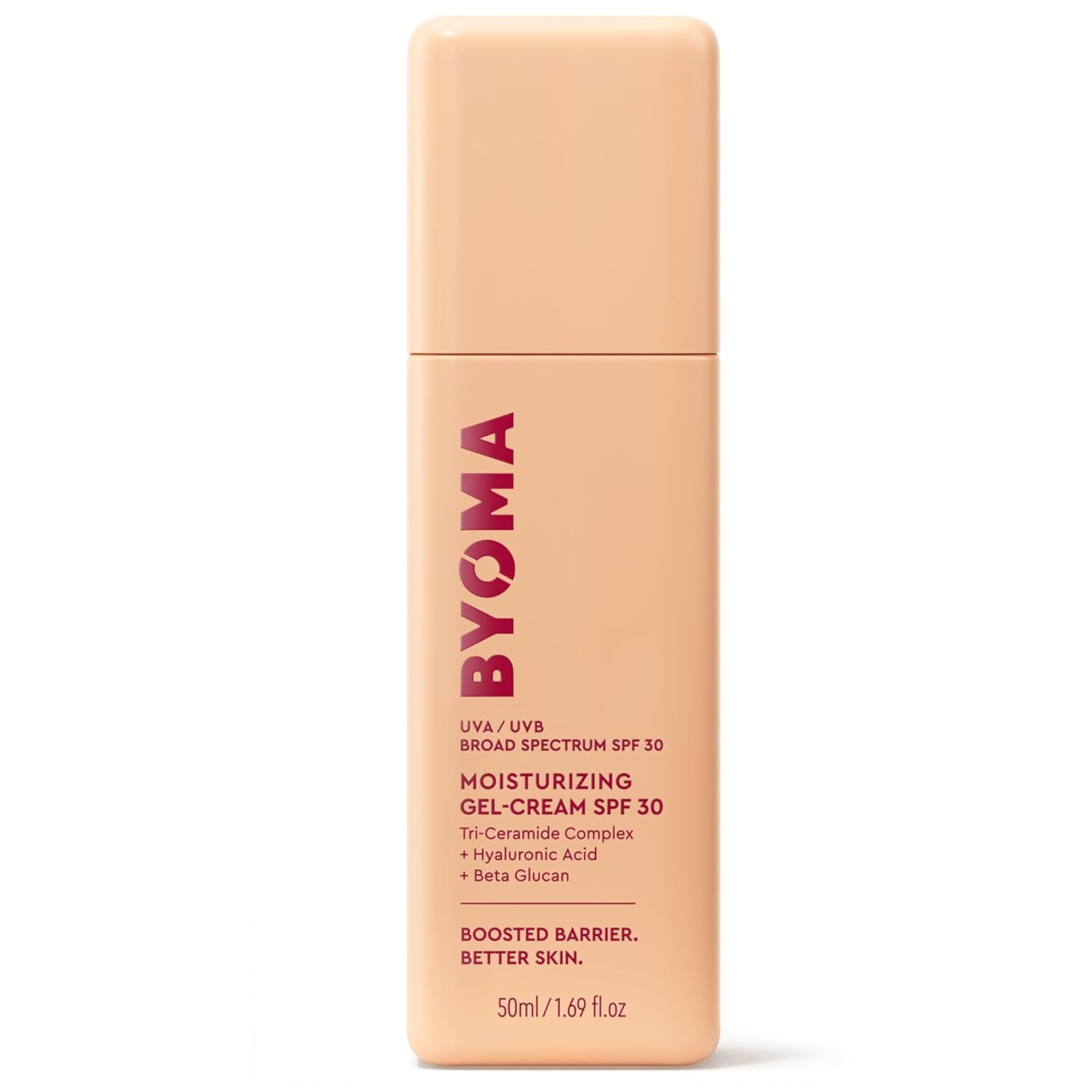 BYOMA - SPF 30 Gel Moisturiser (50ml) Lightweight Hydrating Sunscreen with Tri-Ceramide Complex