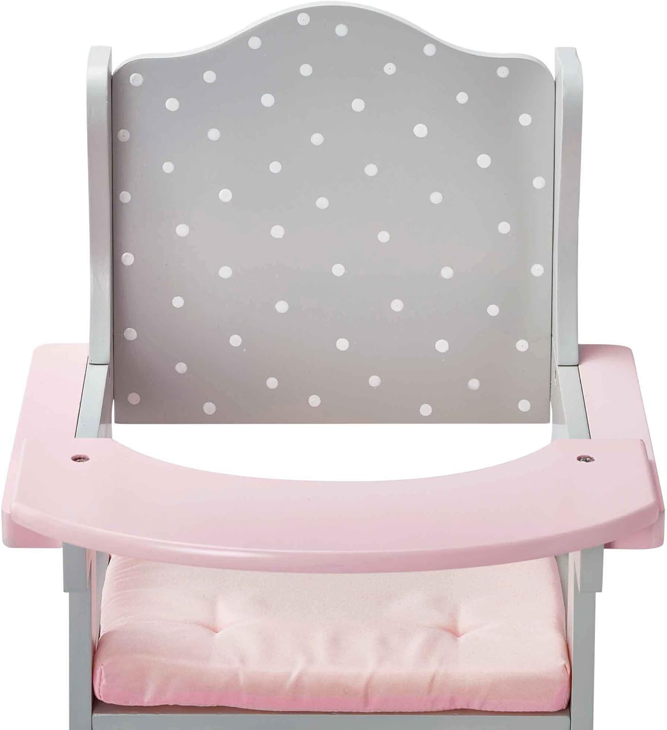 Olivia's Little World Little Princess Pink Polka Dot Wooden Baby Doll High Chair - Doll Furniture for 16-18" Dolls