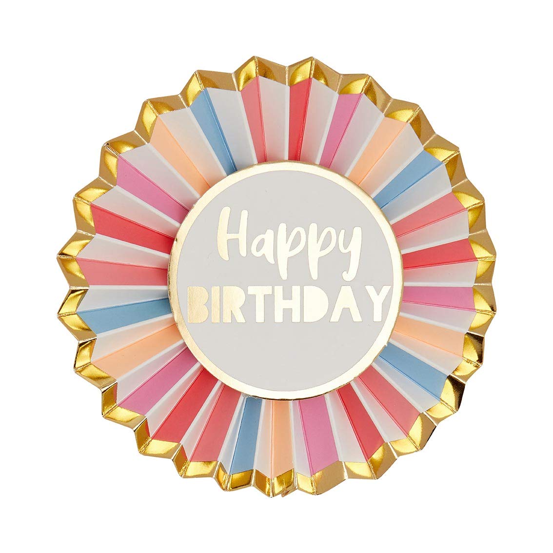 Talking Tables Rose Gold Happy Birthday Badge - Large Pink Rosette Accessory 4