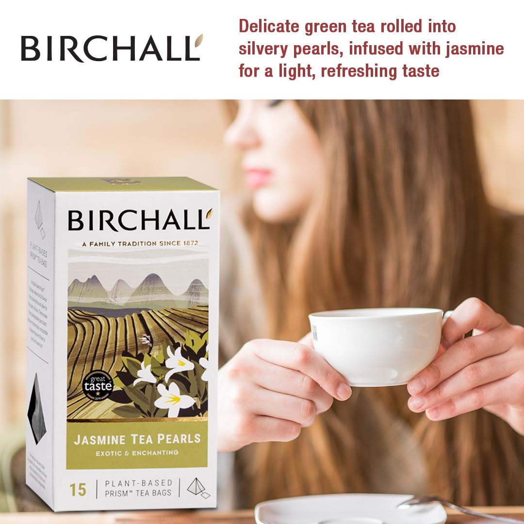 Birchall Jasmine Tea Pearls Gift Set - Green Tea with Jasmine Flowers, 60g 9