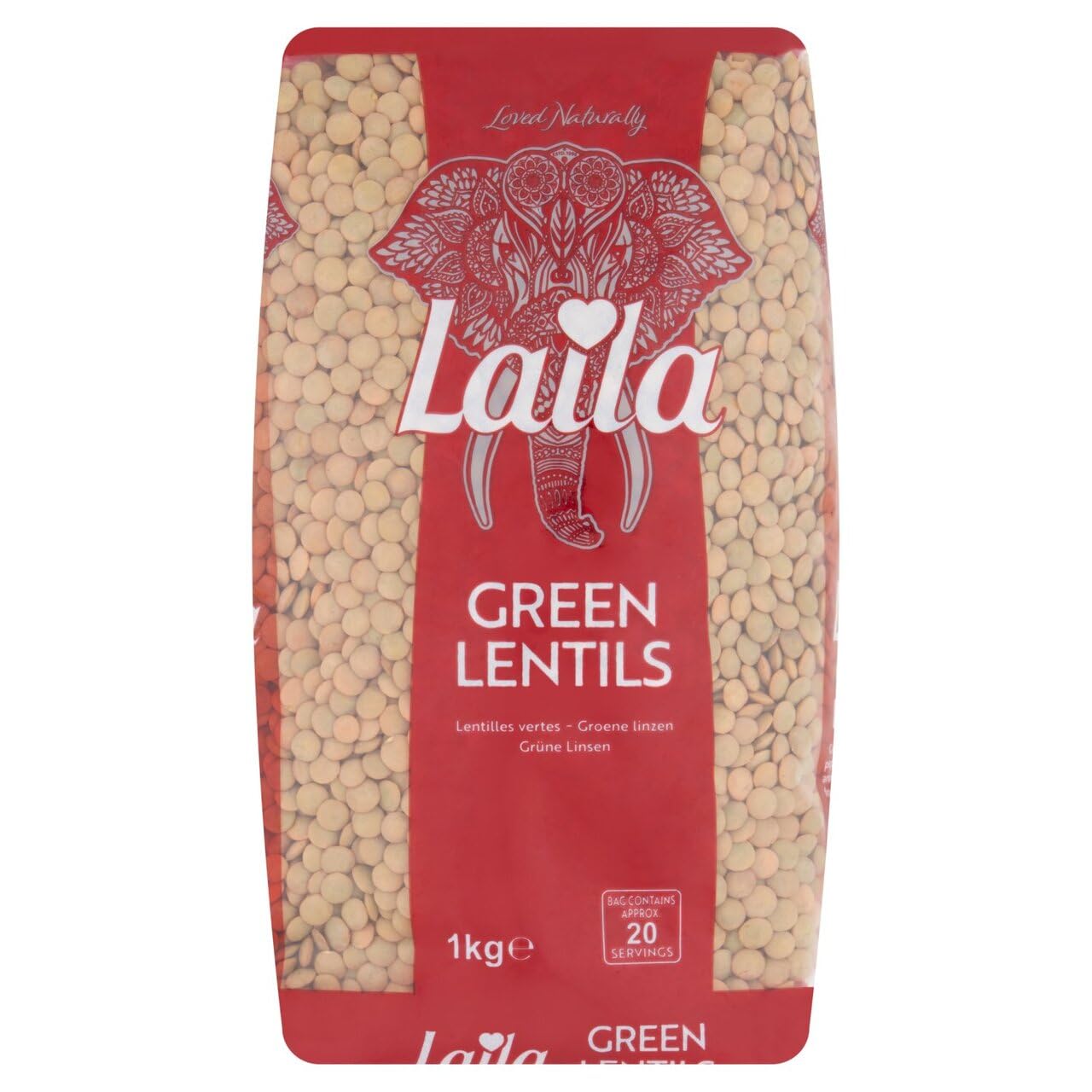 Laila Green Lentils - 1Kg (Pack of 1)
