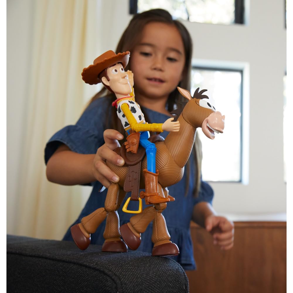 Mattel Disney Pixar Toy Story 4 Woody and Bullseye Action Figure 2-Pack, Movie-Inspired Scale, Ages 3+