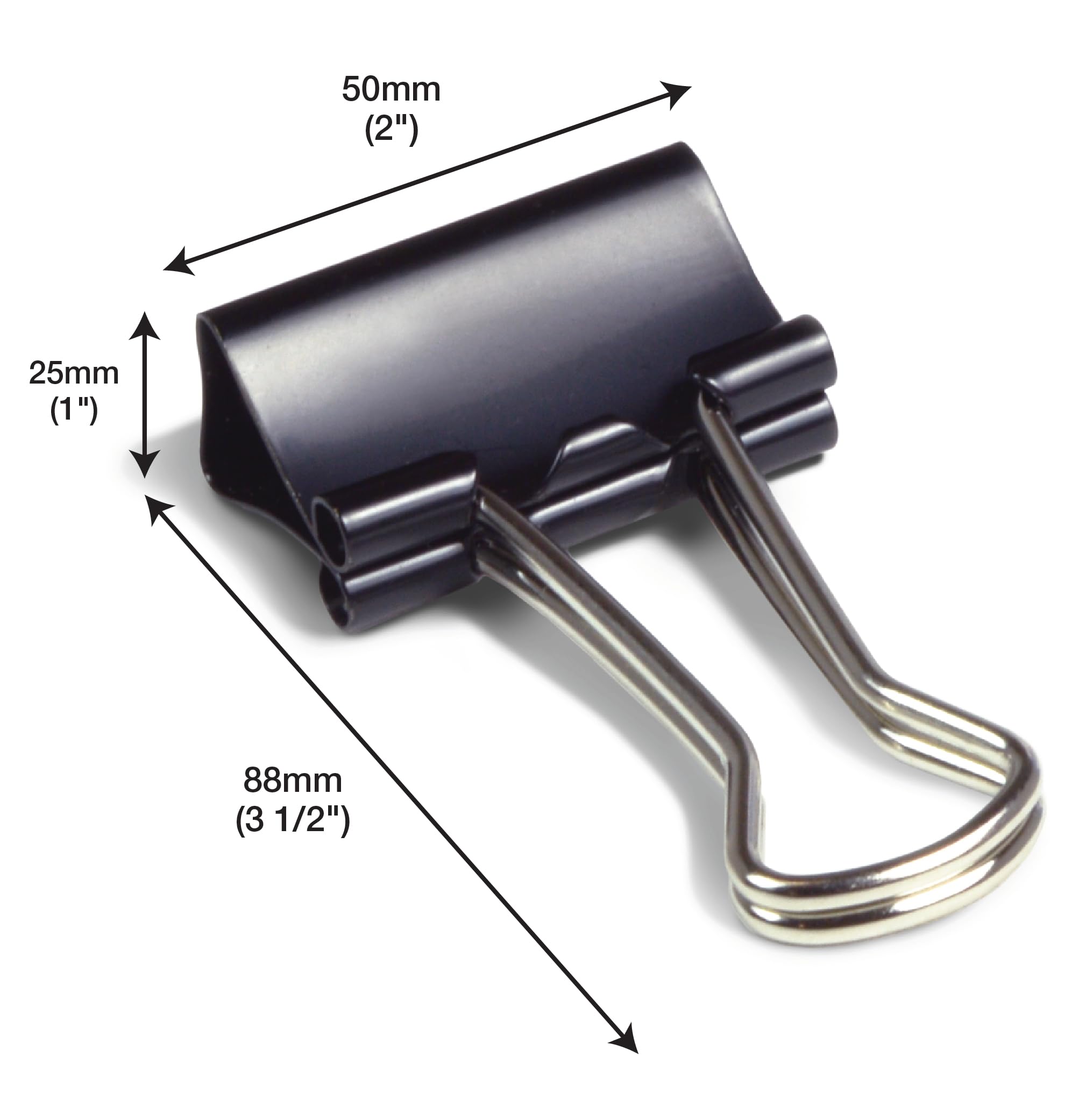 RAPESCO FBC500B1 Foldback Clips - 50mm Capacity, Black, Pack of 10 | Tempered Steel 3