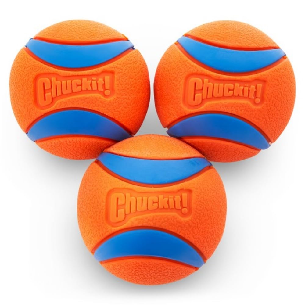 Chuckit! Ultra Ball Dog Toy - Durable Rubber, High Bounce, Launcher Compatible | 3 Pack, Medium 3