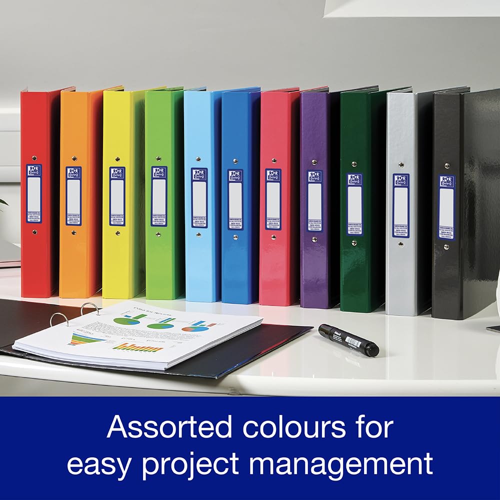 Oxford Premium A4 Ring Binder, Yellow Single Folder, 25mm Capacity, Laminated Paper on Board 6