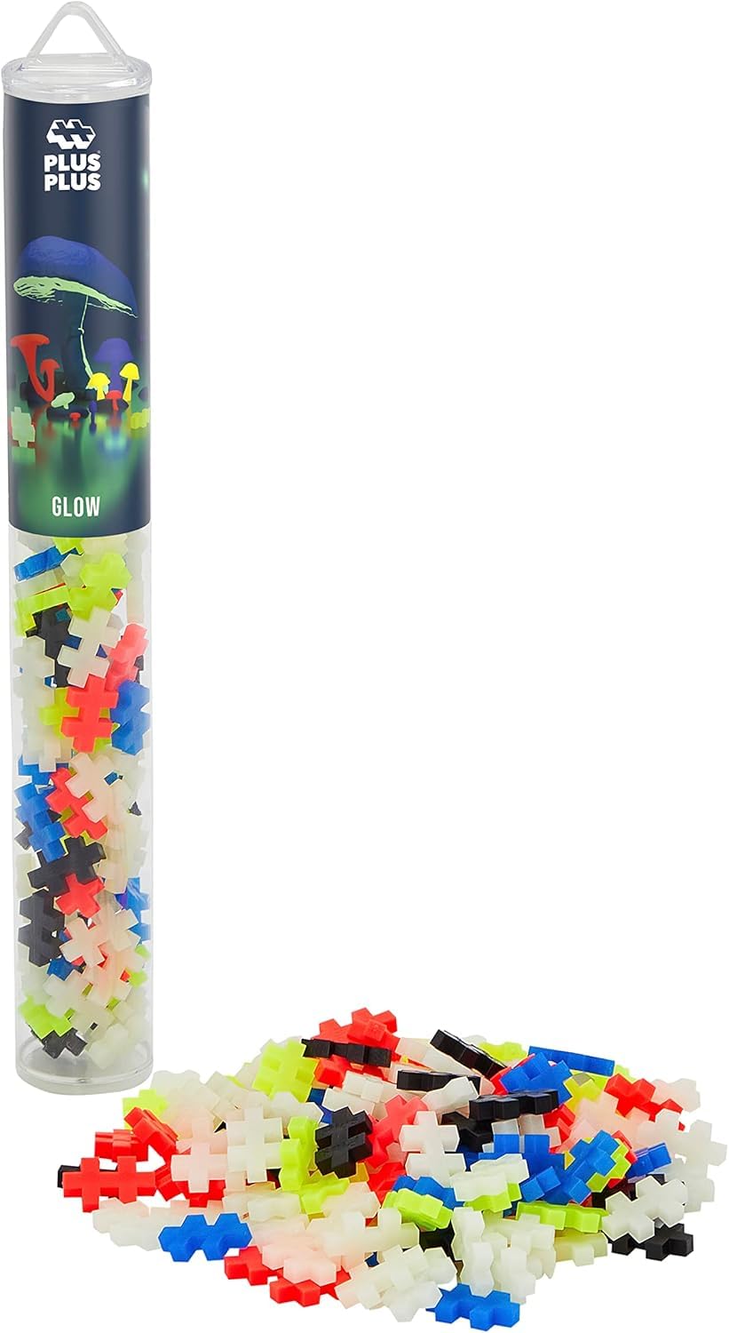 PLUS PLUS Building Blocks Toy - 100 Pieces, Glow in the Dark | Ages 5+ | STEM Learning 1