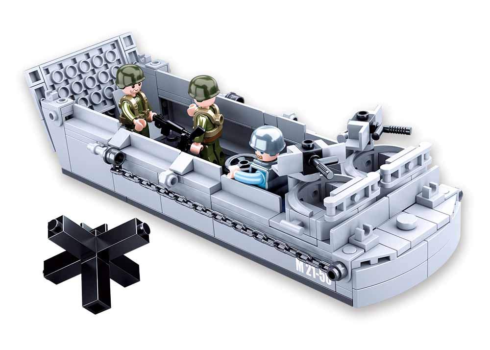 Sluban M38-B0855 WW2 Landing Craft Building Set - 182 Pieces, Medium Grey
