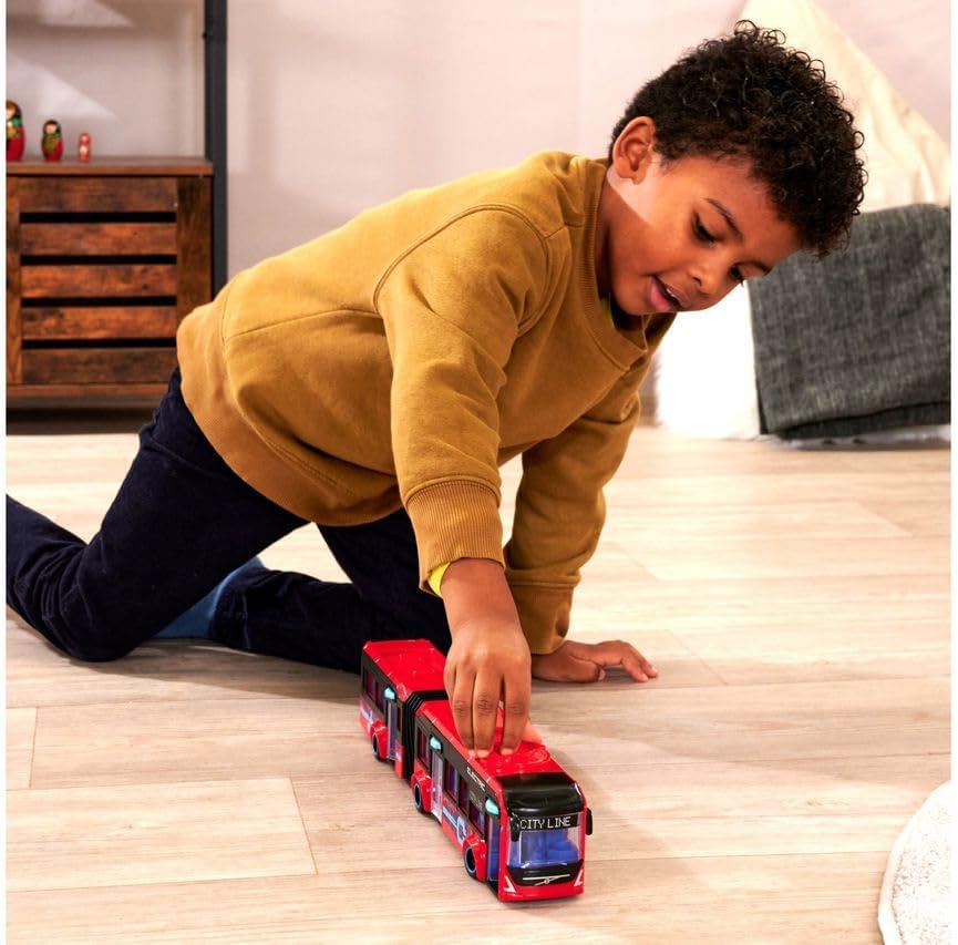 Dickie Volvo 7900 E City Bus Toy Vehicle - 40cm Red Play Bus for Kids 7