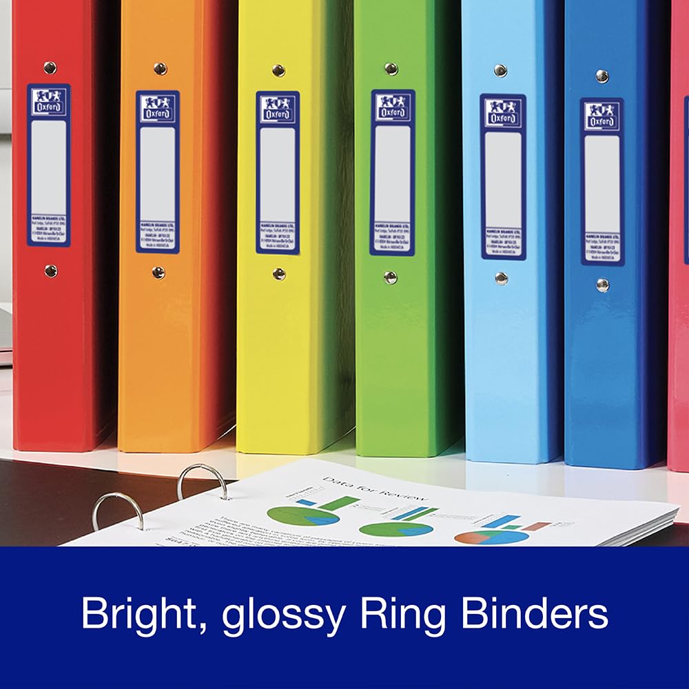 Oxford Premium A4 Ring Binder, Yellow Single Folder, 25mm Capacity, Laminated Paper on Board 7
