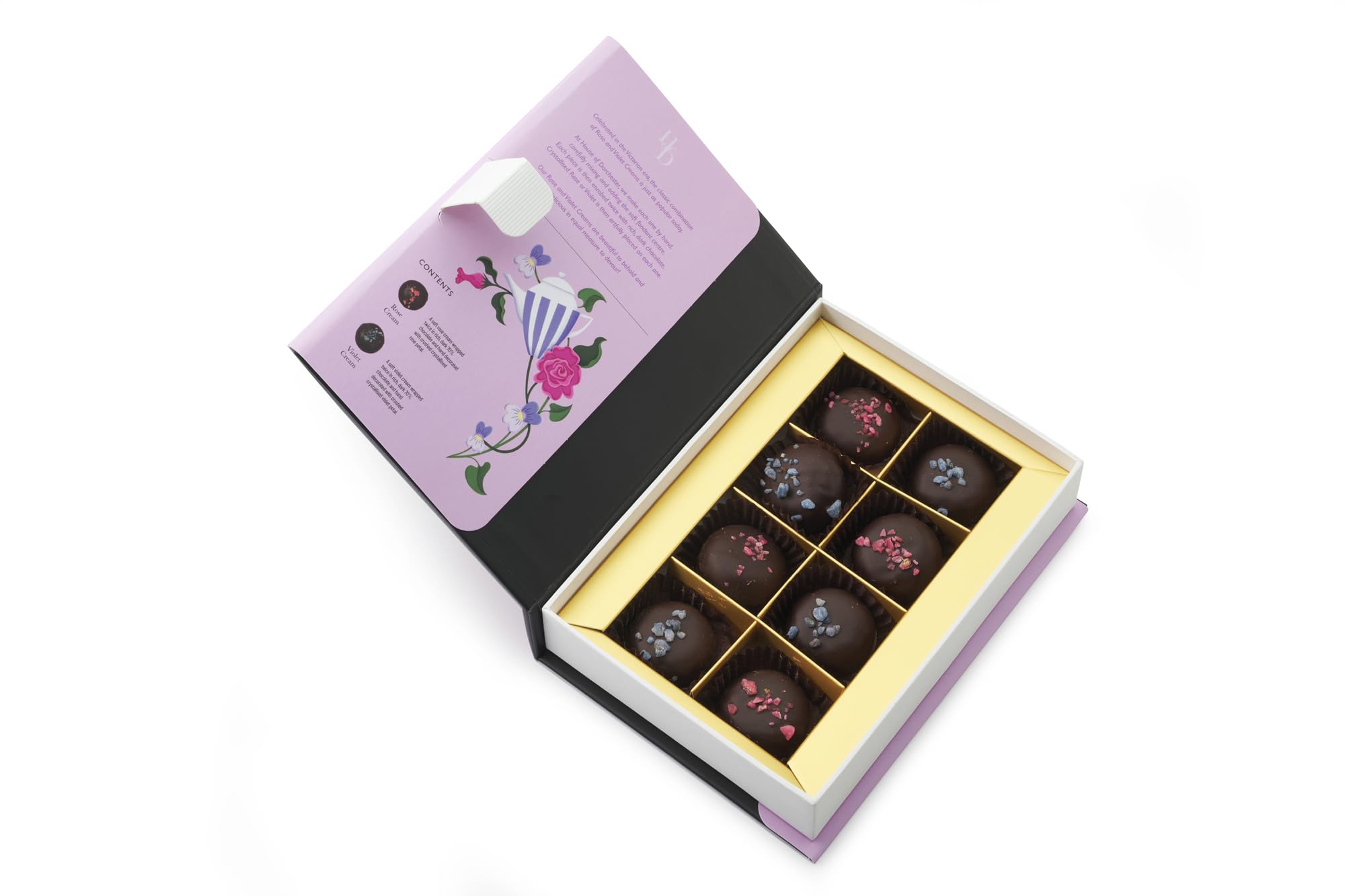House of Dorchester Library Collection - Rose & Violet Creams Chocolate Book Box