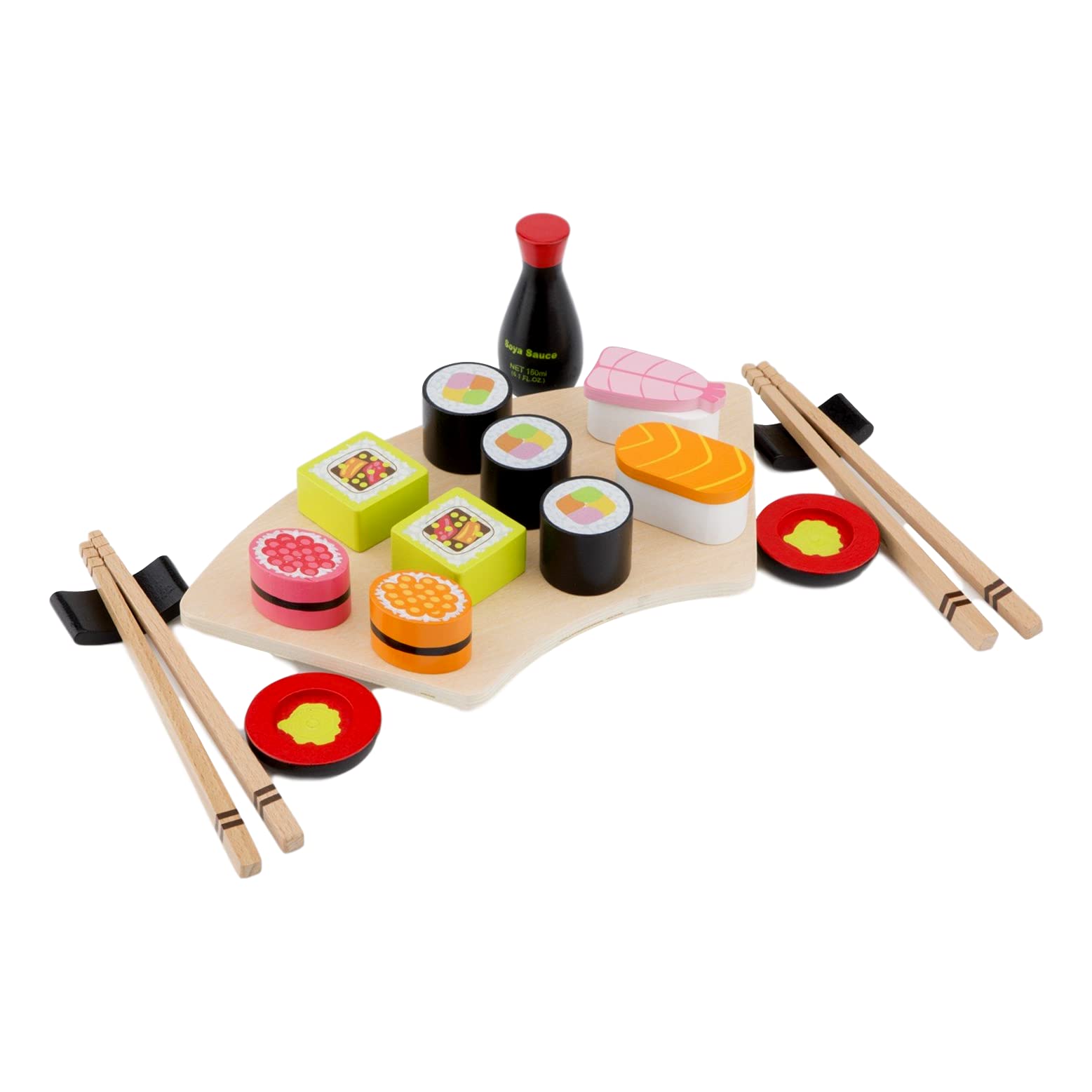 New Classic Toys Wooden Sushi Pretend Play Set - Educational Role Play for Kids 3+