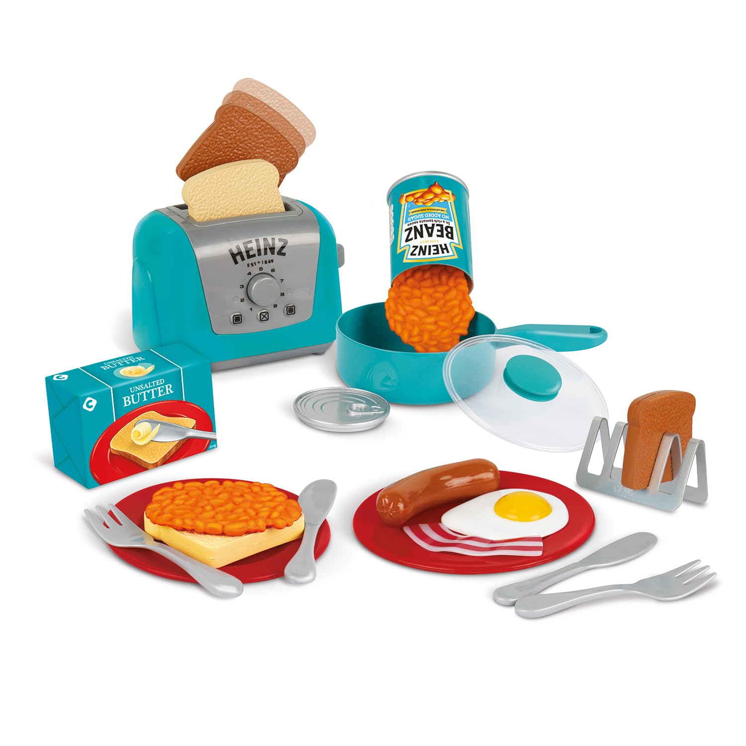 Casdon Heinz All-Day Breakfast Cook Set - 20-Piece Pretend Play Kitchen Set for Ages 2+
