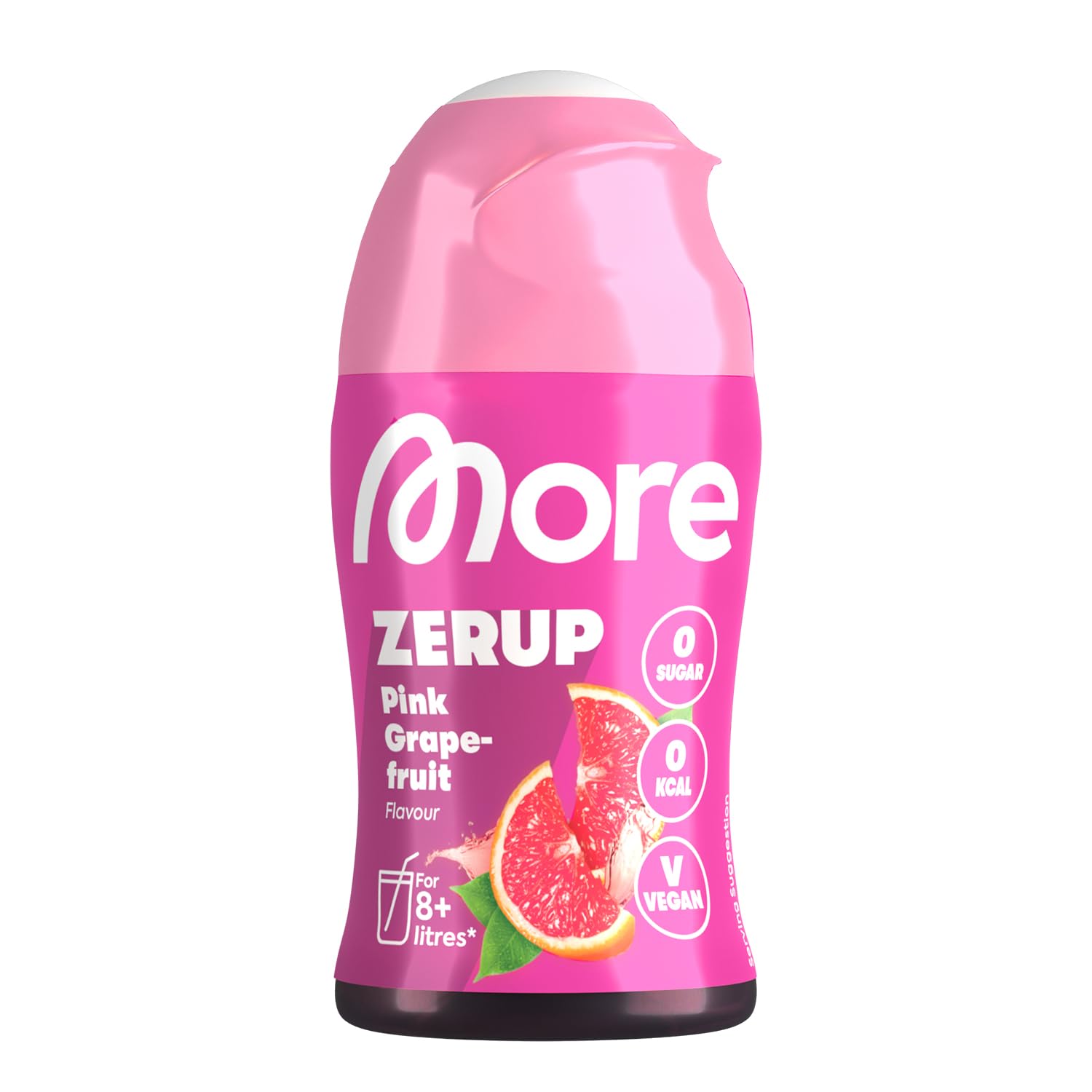 MORE Zerup Pink Grapefruit Zero Calorie Syrup with Real Fruit Extracts, 6 oz