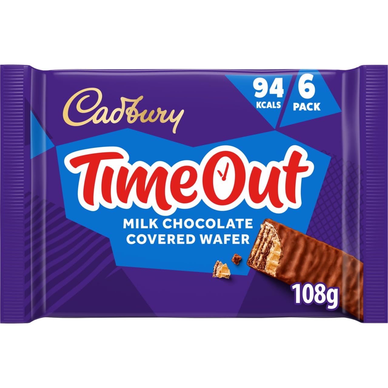 Cadbury Timeout Milk Chocolate Covered Wafer Bars, 6-Pack Crispy Snack with Smooth Milk Chocolate Coating 3