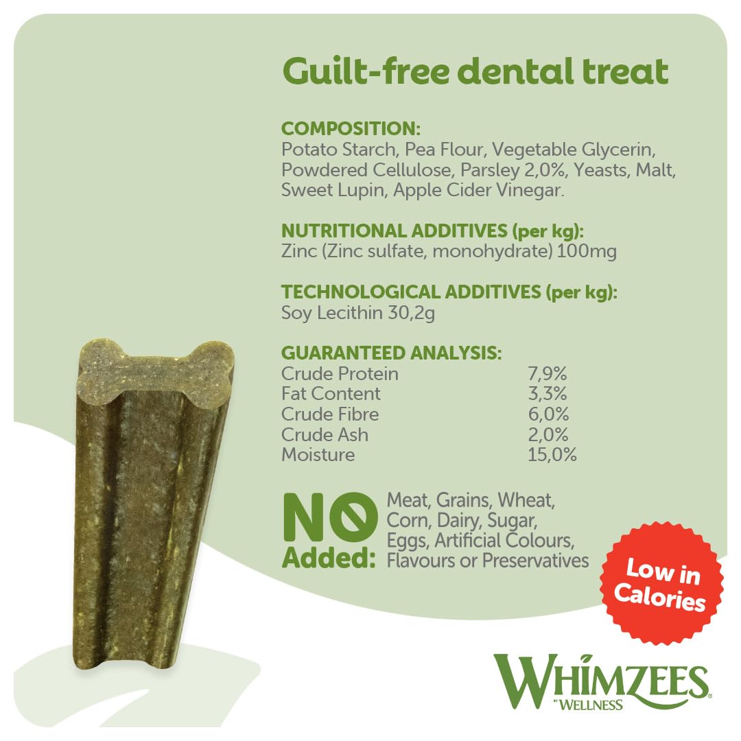 WHIMZEES Softer Dog Dental Stix - Size M, 14 Pieces | Gentle Chew for Seniors | Parsley Flavored 4