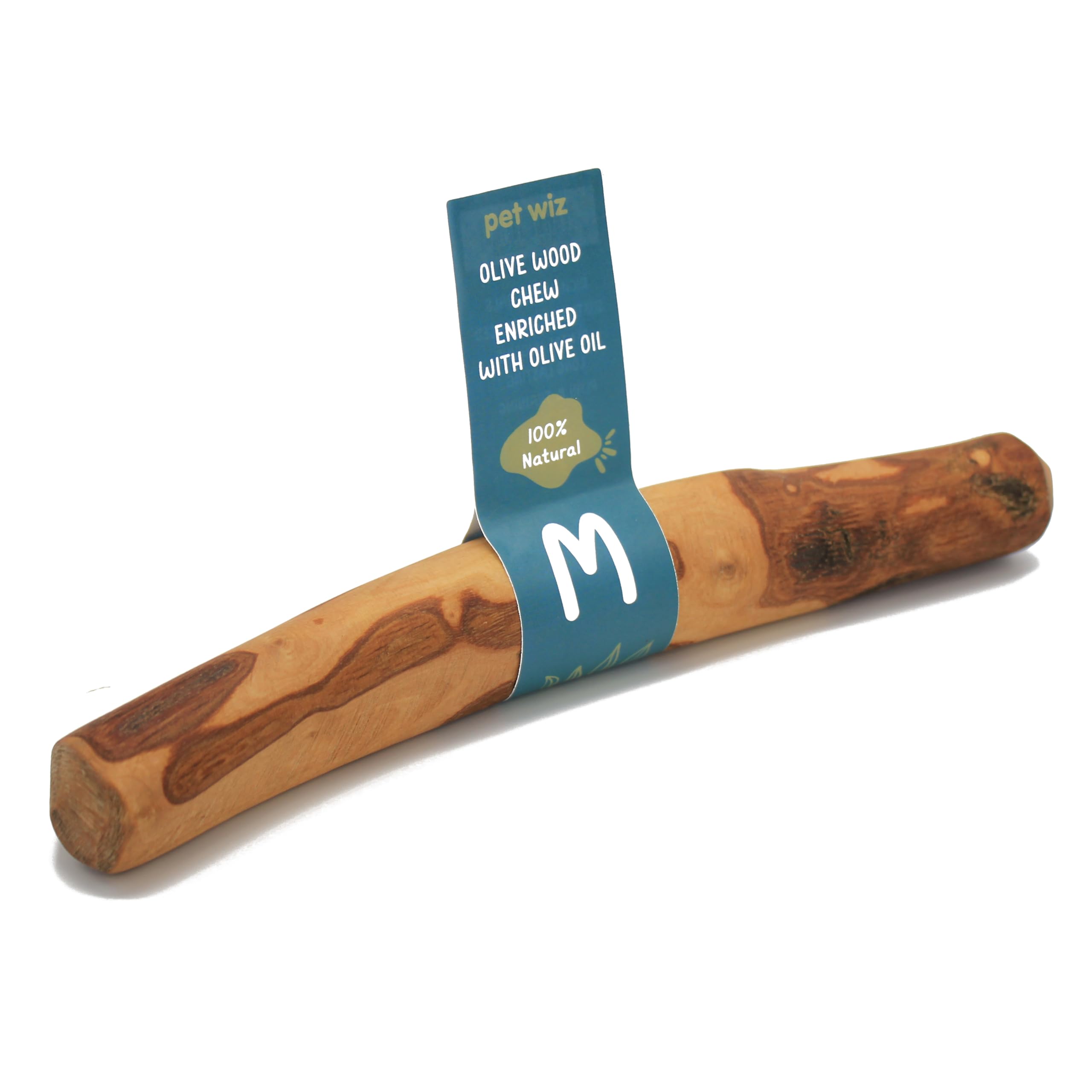 pet wiz Olive Wood Dog Chew Toy - Oral Hygiene Aid | Hypoallergenic | Medium Size 1