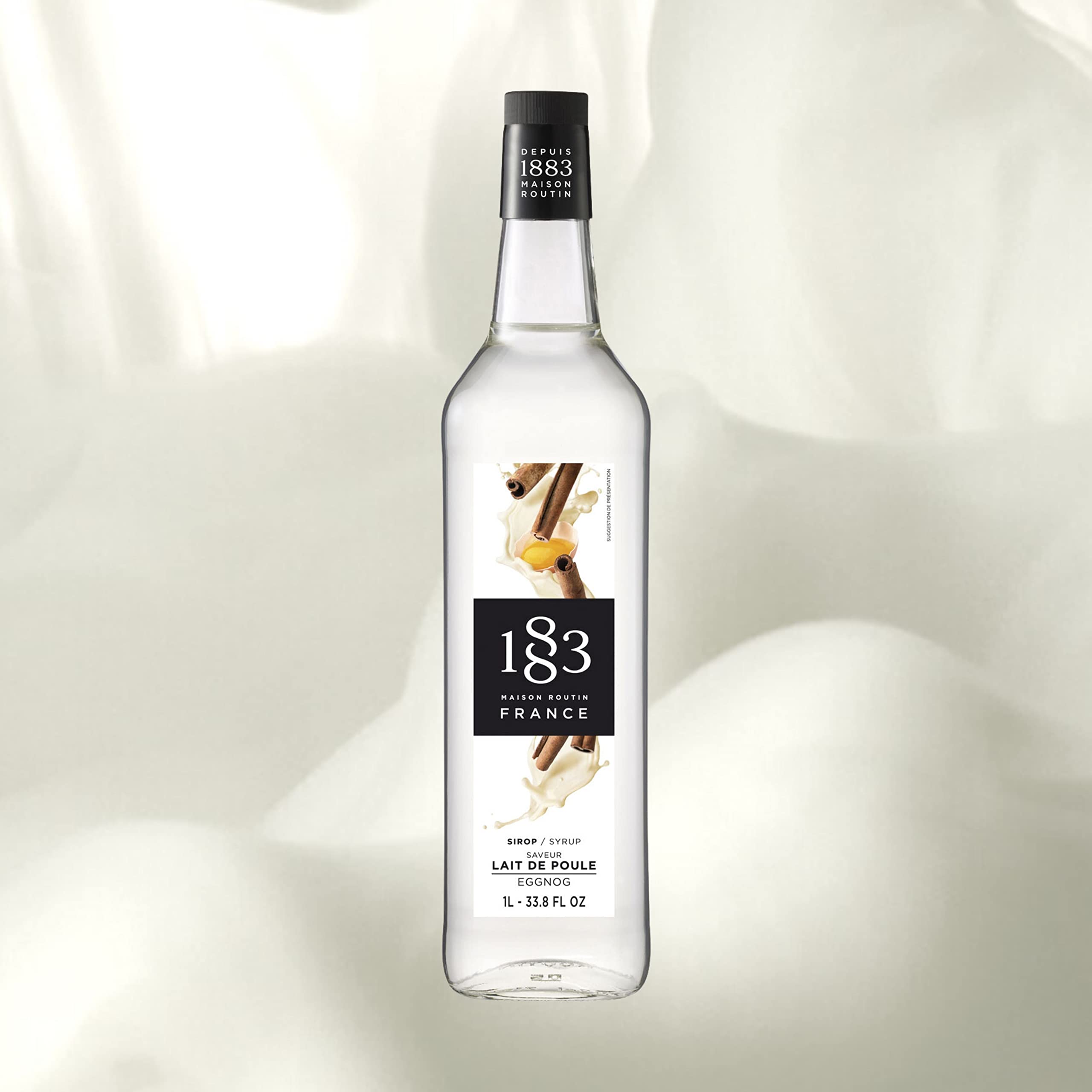 1883 Maison Routin - Eggnog Syrup for Hot Drinks & Cocktails Glass Bottle 1L 4