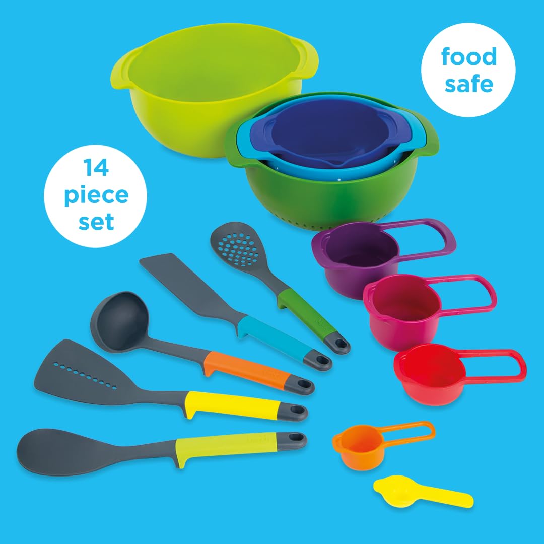 Casdon Kitchen Essentials Play Set - 14-Piece Colourful Set for Ages 3+ | Nesting Design 2