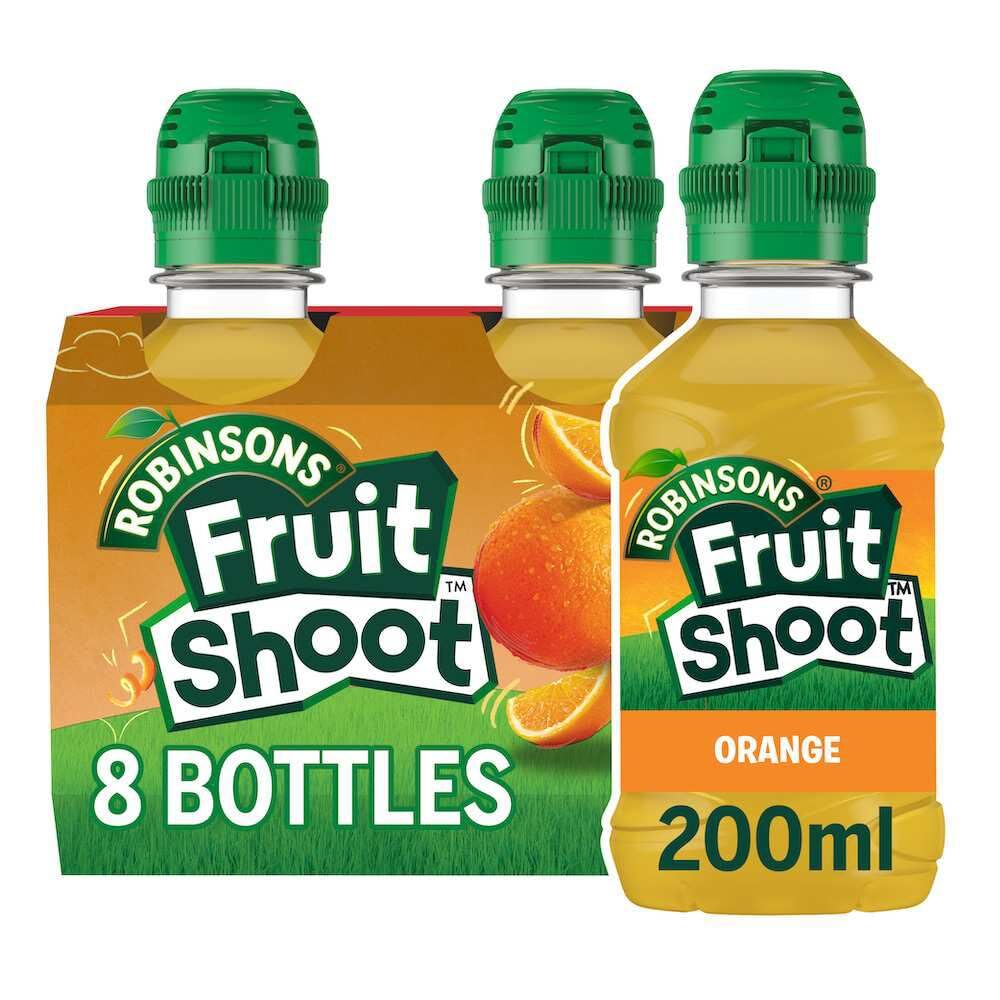 Robinsons Fruit Shoot Orange Fruit Juice Drink, 8 x 200ml Bottles