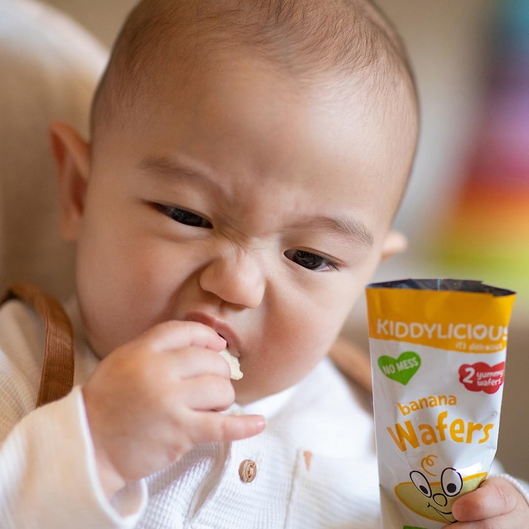 Kiddylicious Blueberry Mini Wafers - Gluten Free & Dairy Free Baby Snack for Little Hands