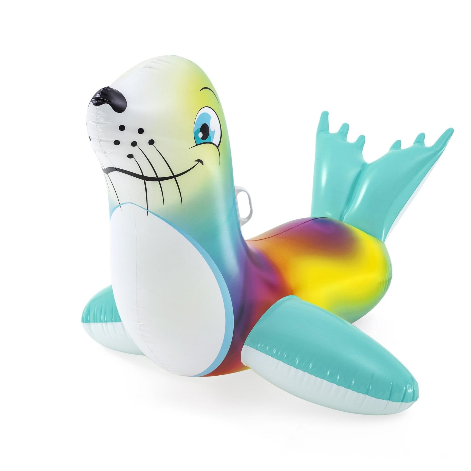 Bestway Seal Pool Float - Kids Inflatable Ride-On with Handles | Tie-Dye Graphics | Ages 3+