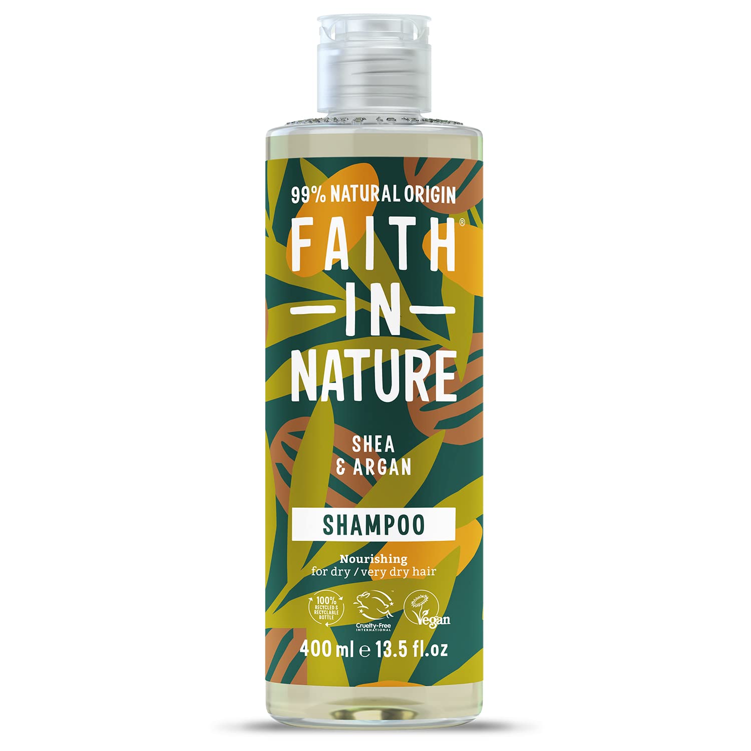 Faith In Nature Natural Shea & Argan Shampoo, Moisturising for Curly Hair & Dry Scalp, Vegan & Cruelty Free, No SLS, Silicones or Parabens, 400ml