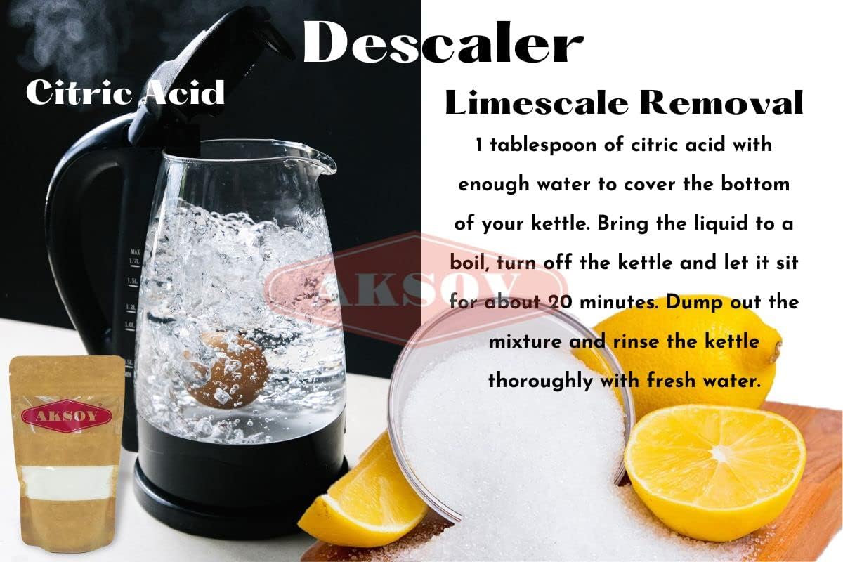 AKSOY - Citric Acid Food Grade 1000g | Non-GMO, for Bath Bombs, Sour Drinks, Cleaning & Canning 8