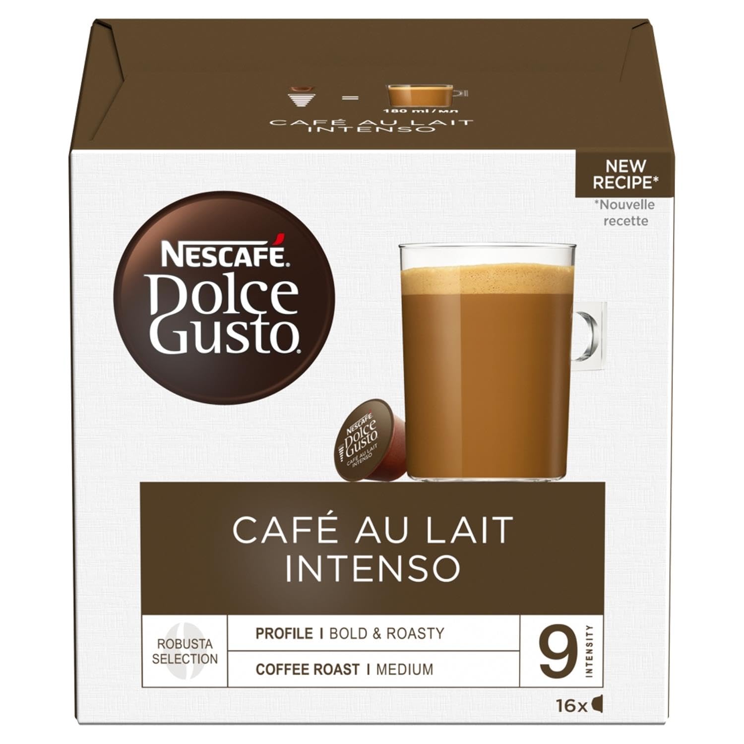 NESCAFÉ Dolce Gusto Café Au Lait Intenso Coffee Pods, 16 Capsules (48 Servings) 12