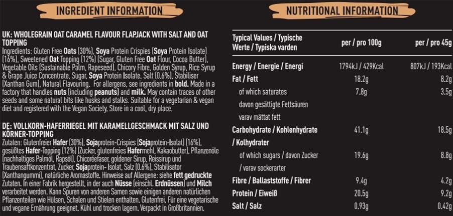 FUEL10K Salted Caramel Oat Bars, High Protein & Fibre, Vegan, 45g (Pack of 16) 6