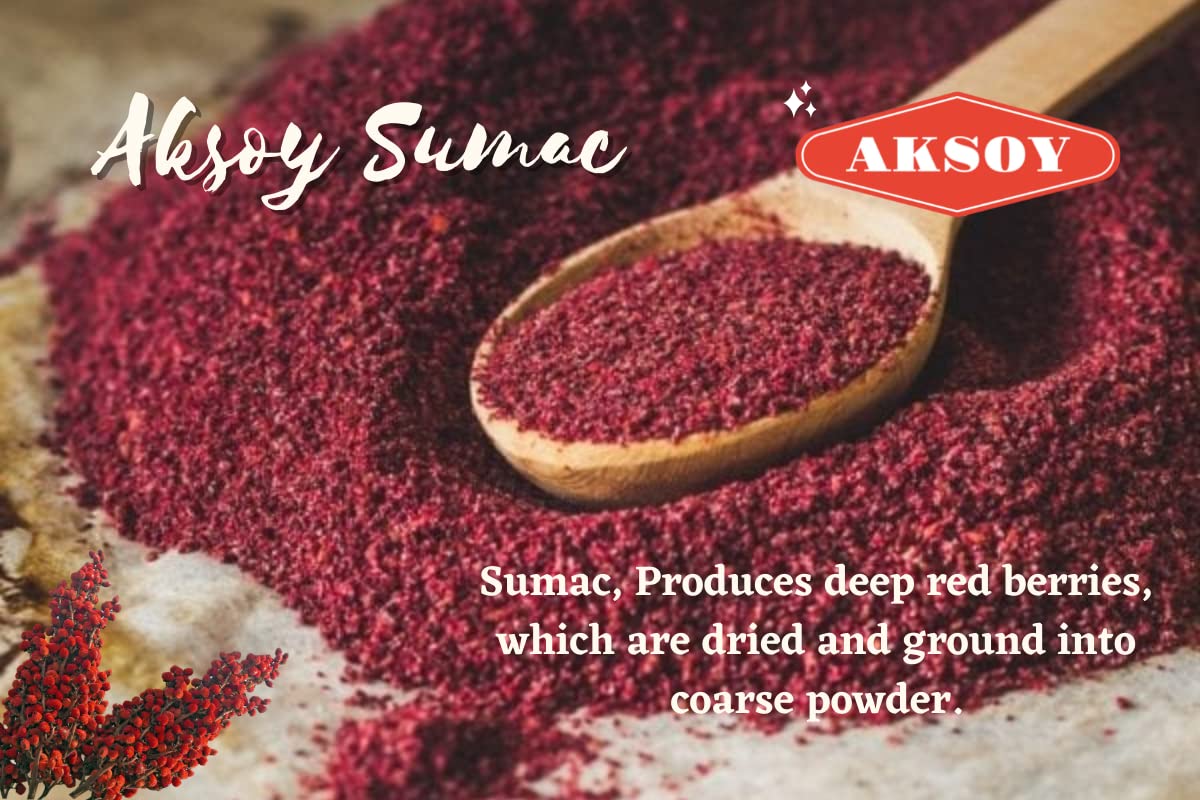 Aksoy Premium Ground Sumac 500g Jar – 100% Natural, Fresh & Tangy Spice for Middle Eastern Cooking