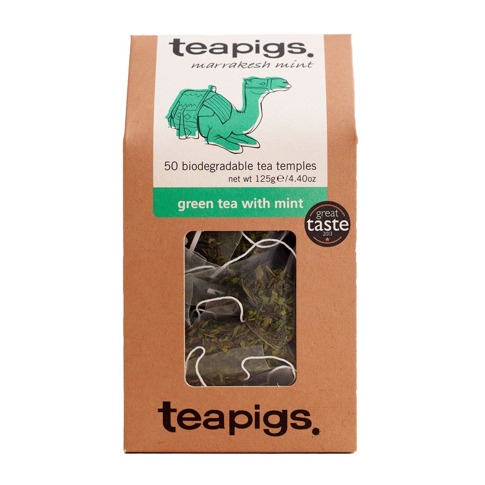 teapigs Moroccan Mint Green Tea Bags - Refreshing Chunmee Green Tea with Peppermint
