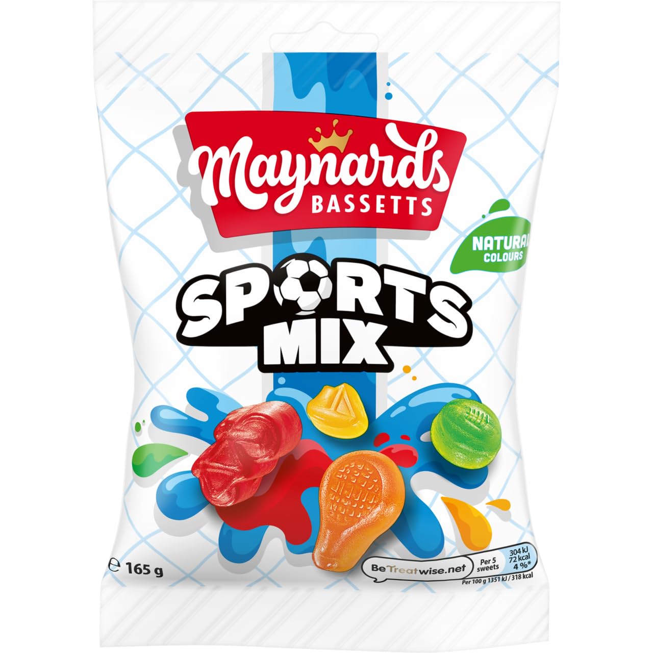 Maynards Bassetts Sports Mixture Sweets Bag, Assorted Fruity Chewy Jelly Sweets, 165g