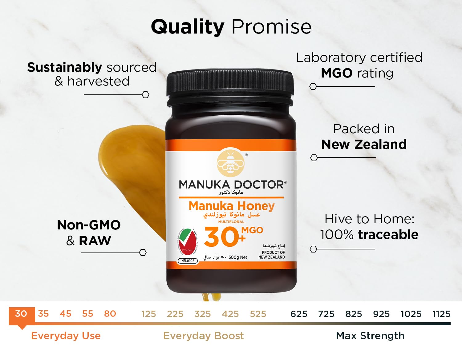 Manuka Doctor - 15+ MGO 30 MGO Manuka Honey with Aloe Vera (500g)