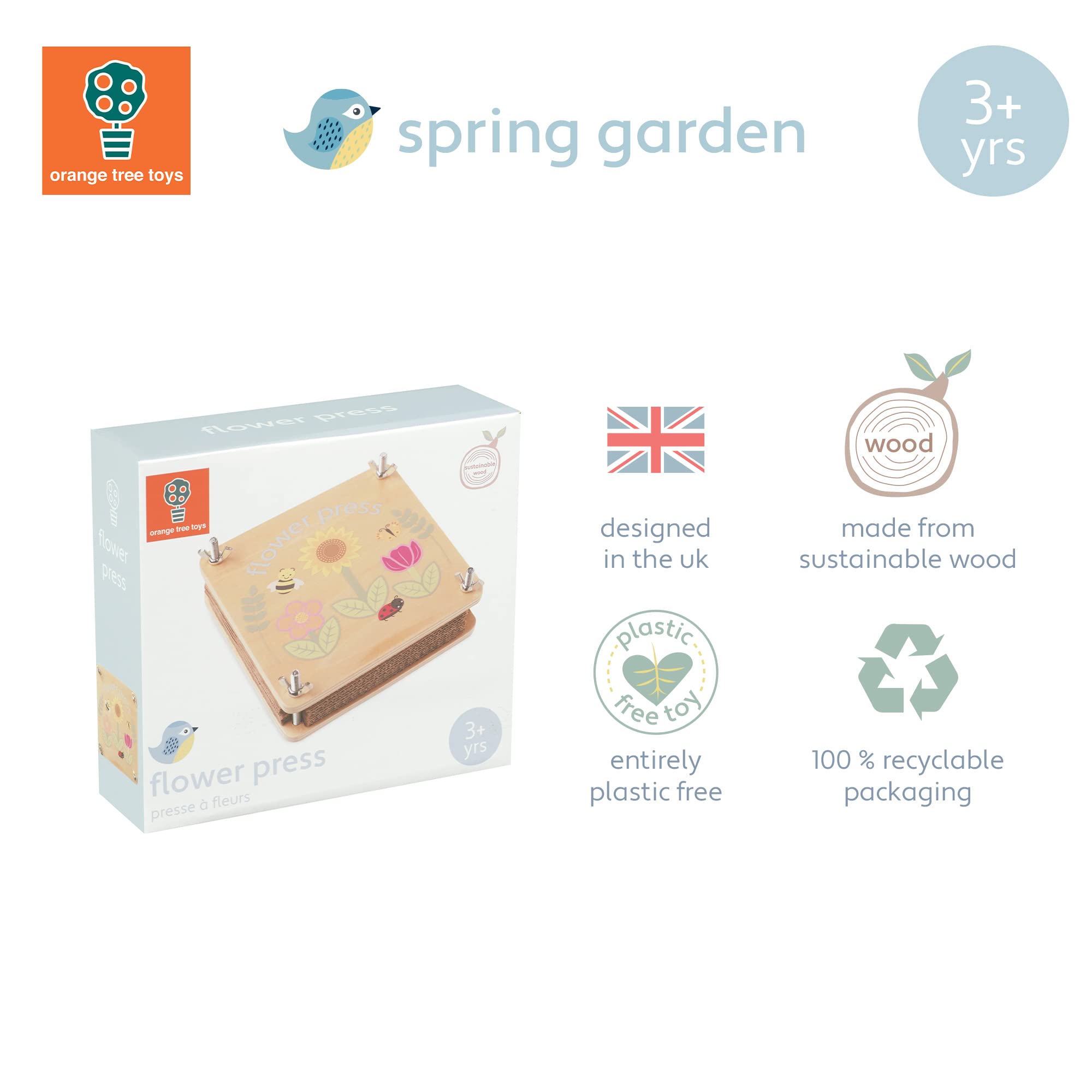 Orange Tree Toys Wooden Flower Press - Nature Craft Kit for Kids 4